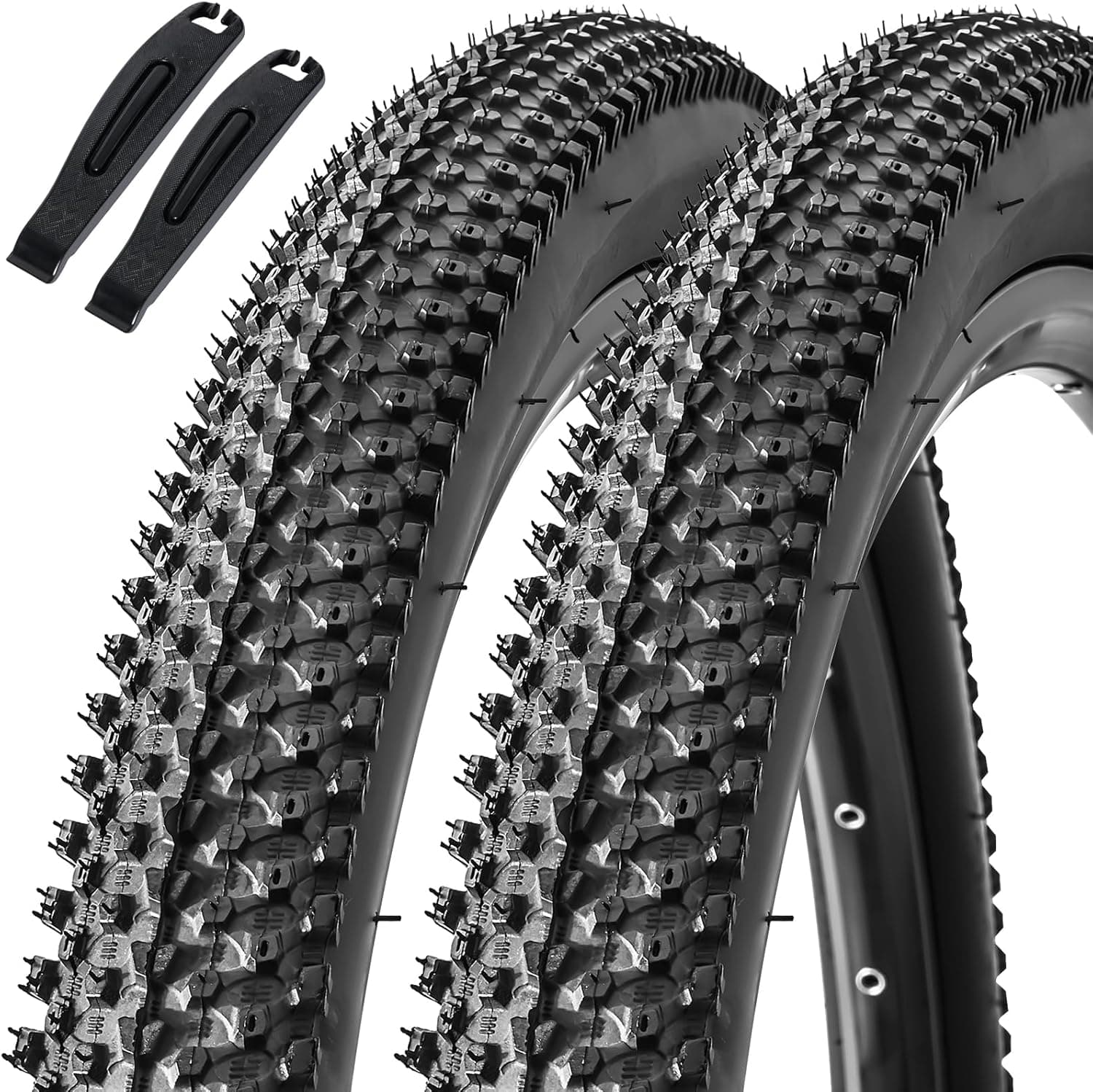 Hapleby 2PCS Premium Folding Bike Tires 26x1.95 Inch (50-559mm), Replacement Mountain Bike Tires 60 TPI Puncture-Resistant, Came with 2PCS Tire levers - Image 2