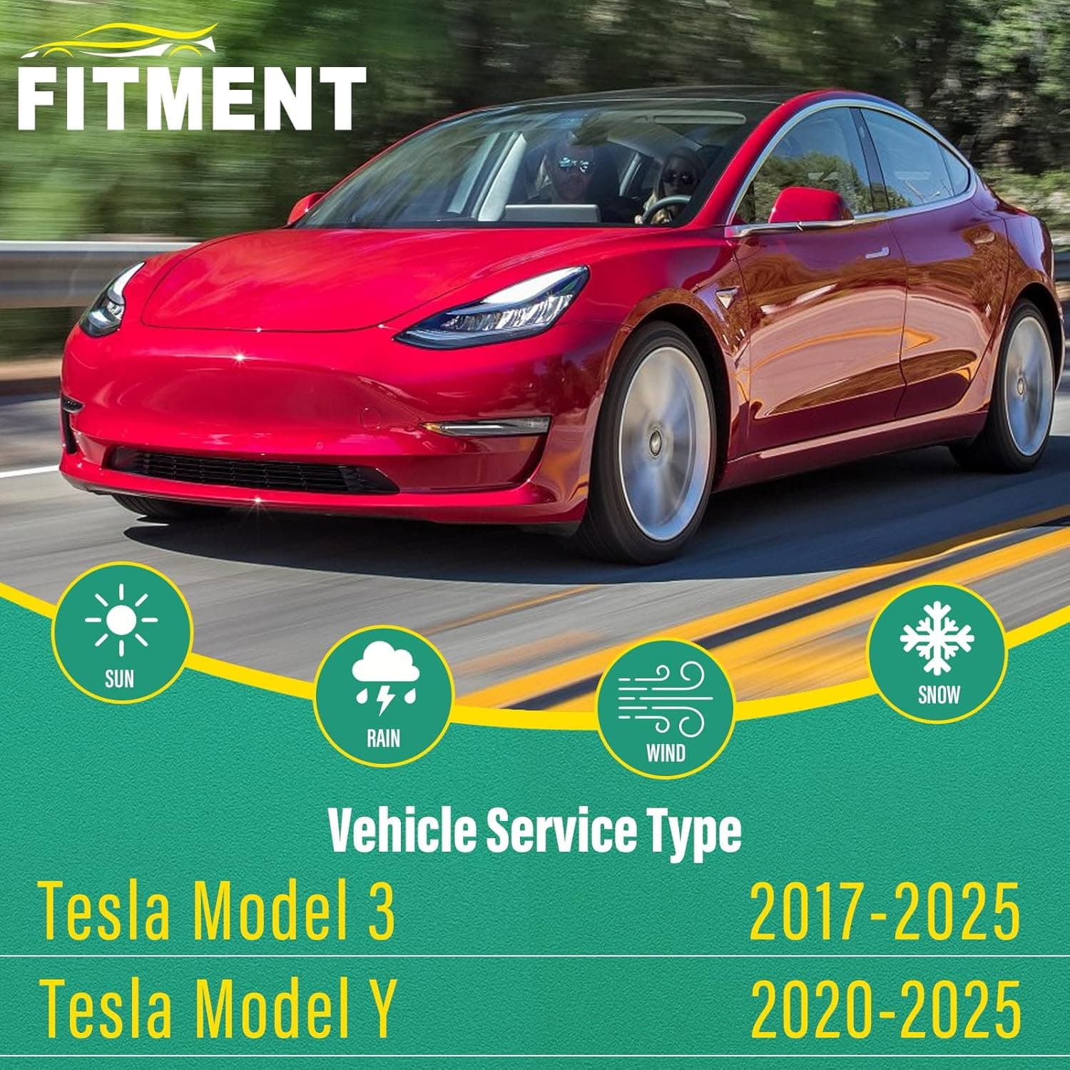 26" 19" Windshield Wiper Blades Replacement for Tesla Model Y 2020-2023 Model 3 2017-2023 Premium All Weather Wiper Blade -OEM Quality(2 of Set) 26"+19" A Top Lock - Image 2