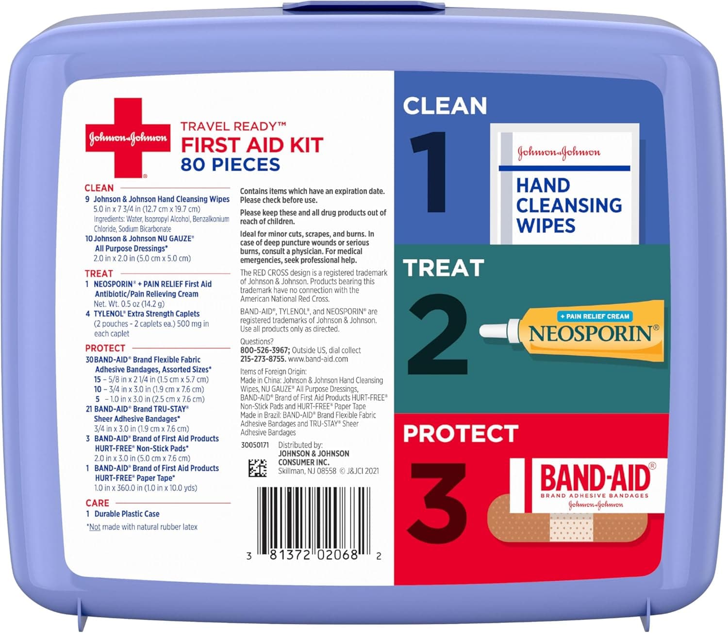 BAND-AID Brand Travel Ready Portable Emergency First Aid Kit for Minor Wound Care, Perfect for Home, Car, Travel, Camping Essentials & Outdoor Emergency Kit, 80 Pieces 80 Count - Image 7