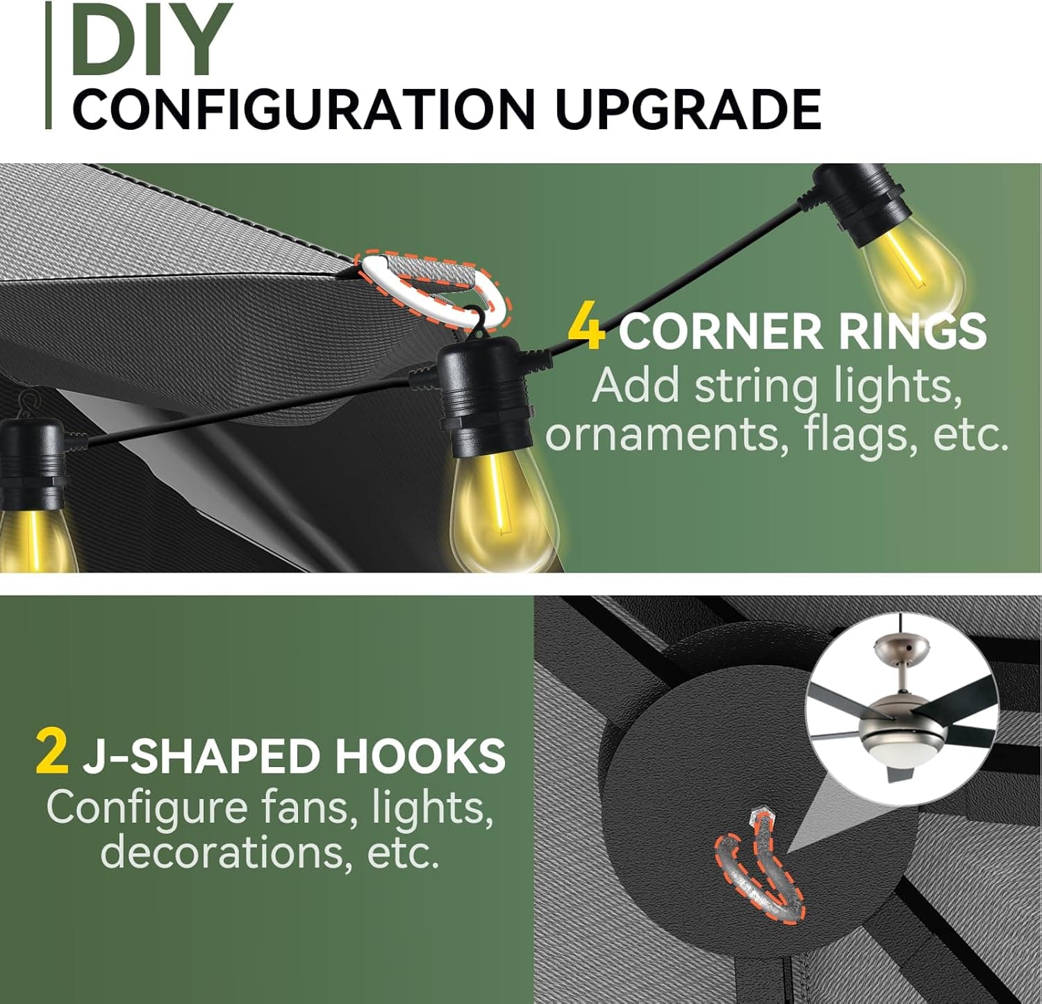 Aoxun Outdoor Gazebo for Patio 10x12, Metal Frame Canopy with Double Roofs, Heavy Duty Party Tent and Shelter with Mosquito Netting and Privacy Screen for Backyard, Lawn, Garden, Deck 10 X 12 Gray - Image 6