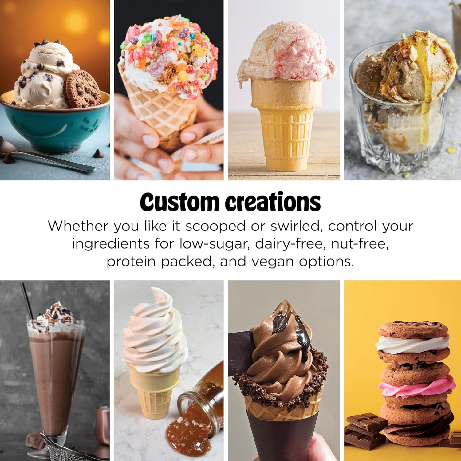 Ninja CREAMi Scoop & Swirl Ice Cream and Soft Serve Maker, Sorbet, Milkshake, Frozen Yogurt, Low Calories Program & More, 13-in-1, Soft Serve Handle & (2) CREAMi 2-in-1 16oz Pints, NC701 CREAMi Swirl - Image 12