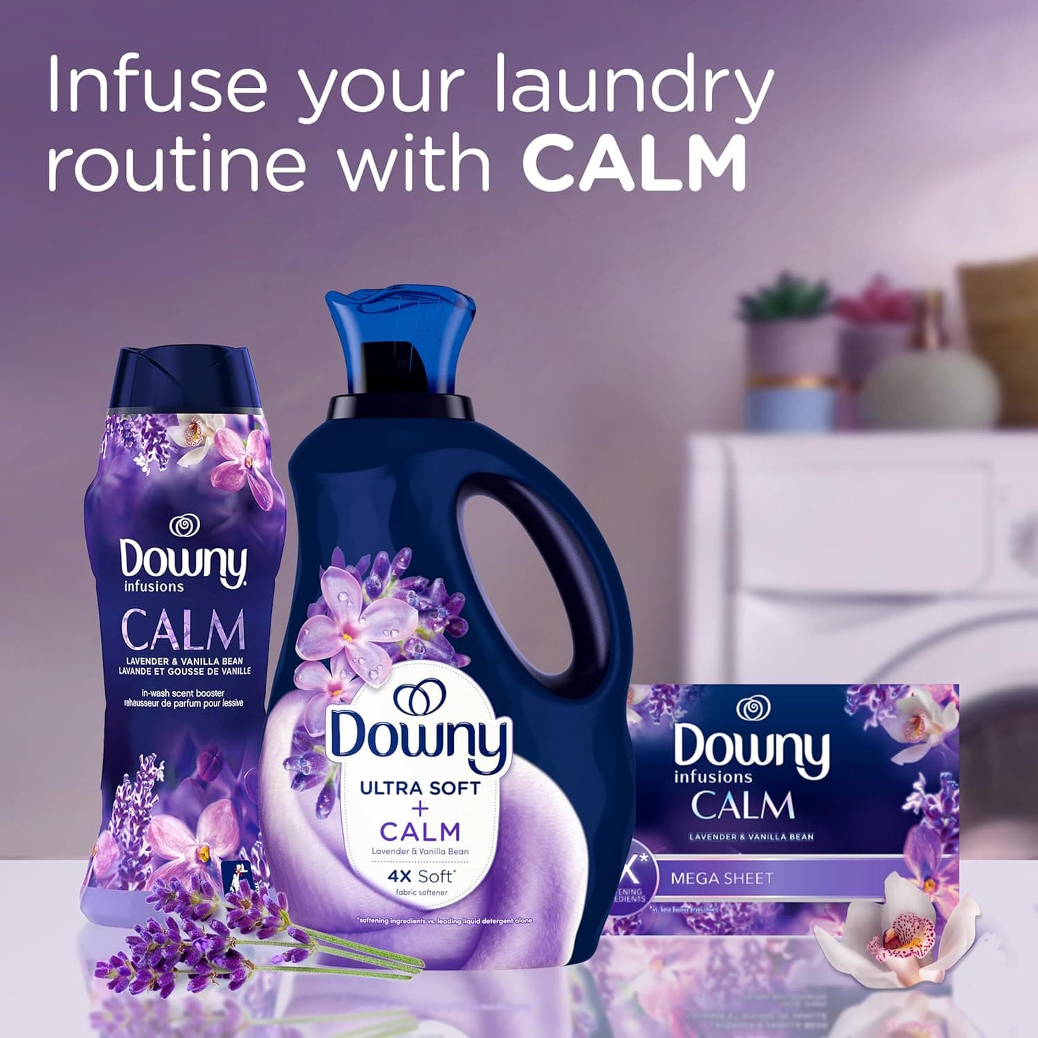 Downy Ultra Soft Fabric Softener Liquid, Calm, Lavender and Vanilla Bean, 26 fl oz, 39 Loads 26 Fl Oz (Pack of 1) Lavender & Vanilla Bean - Image 10