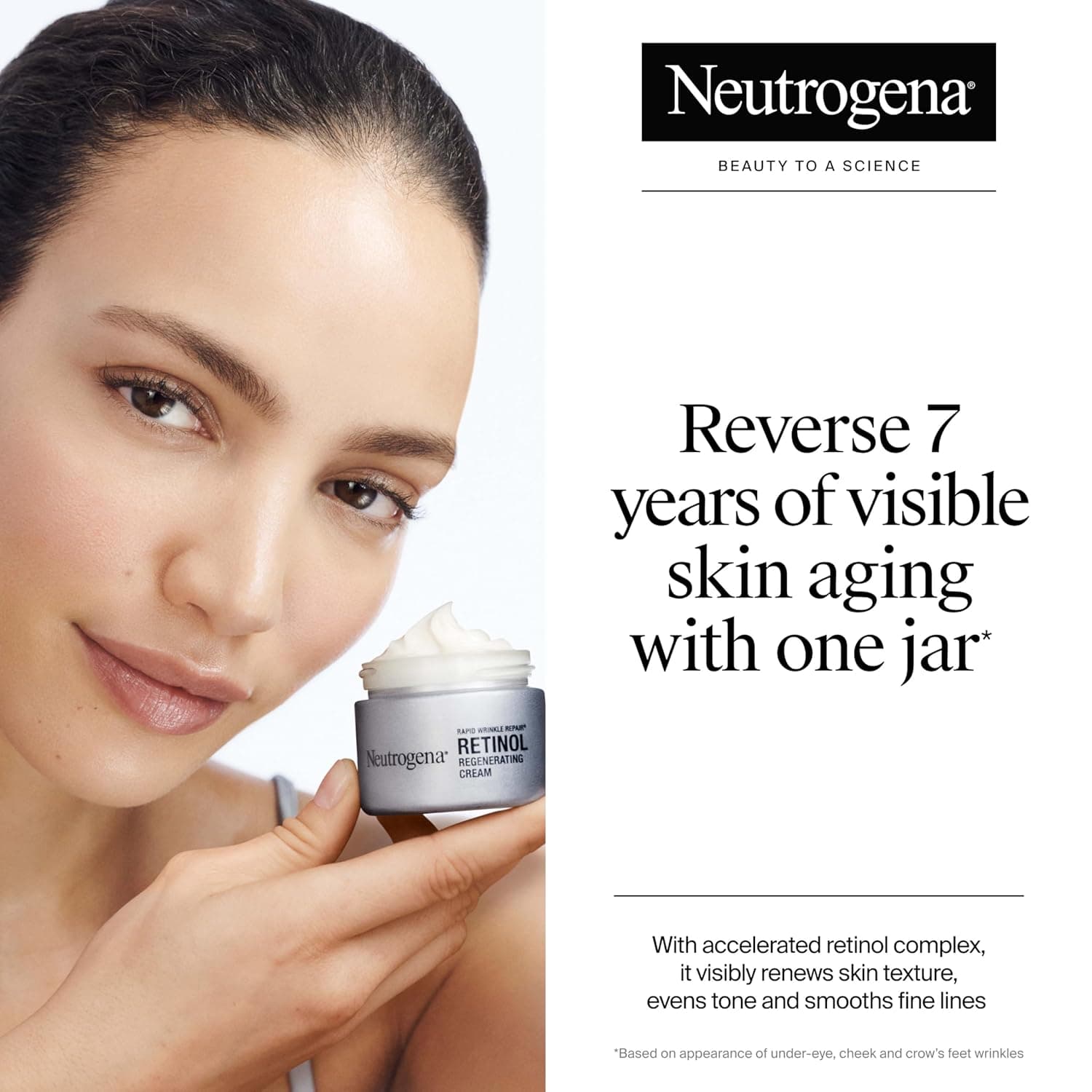 Neutrogena Rapid Wrinkle Repair Retinol Face Moisturizer, Daily Anti-Aging Face Cream with Retinol & Hyaluronic Acid to Fight Fine Lines, Wrinkles, & Dark Spots, 1.7 oz 1.7 Ounce (Pack of 1) - Image 2