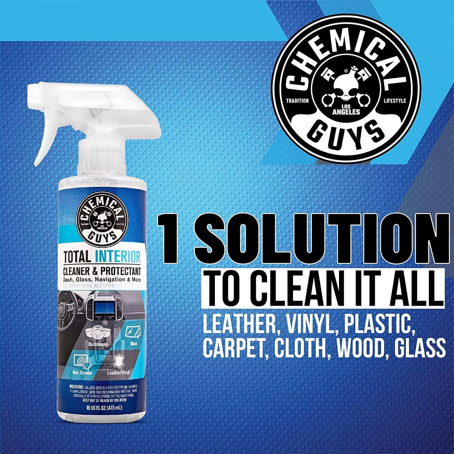 Chemical Guys Total Interior Cleaner & Protectant Limpiador Interior, Limpia y Protege Cuero, Vinilo, Plástico, Goma, Cristal con un Acabado Sin Rayas — Autos, Camiones, SUVs, RVs, 16 oz 16 Fl Oz (Paquete de 1) Fresco - Image 2