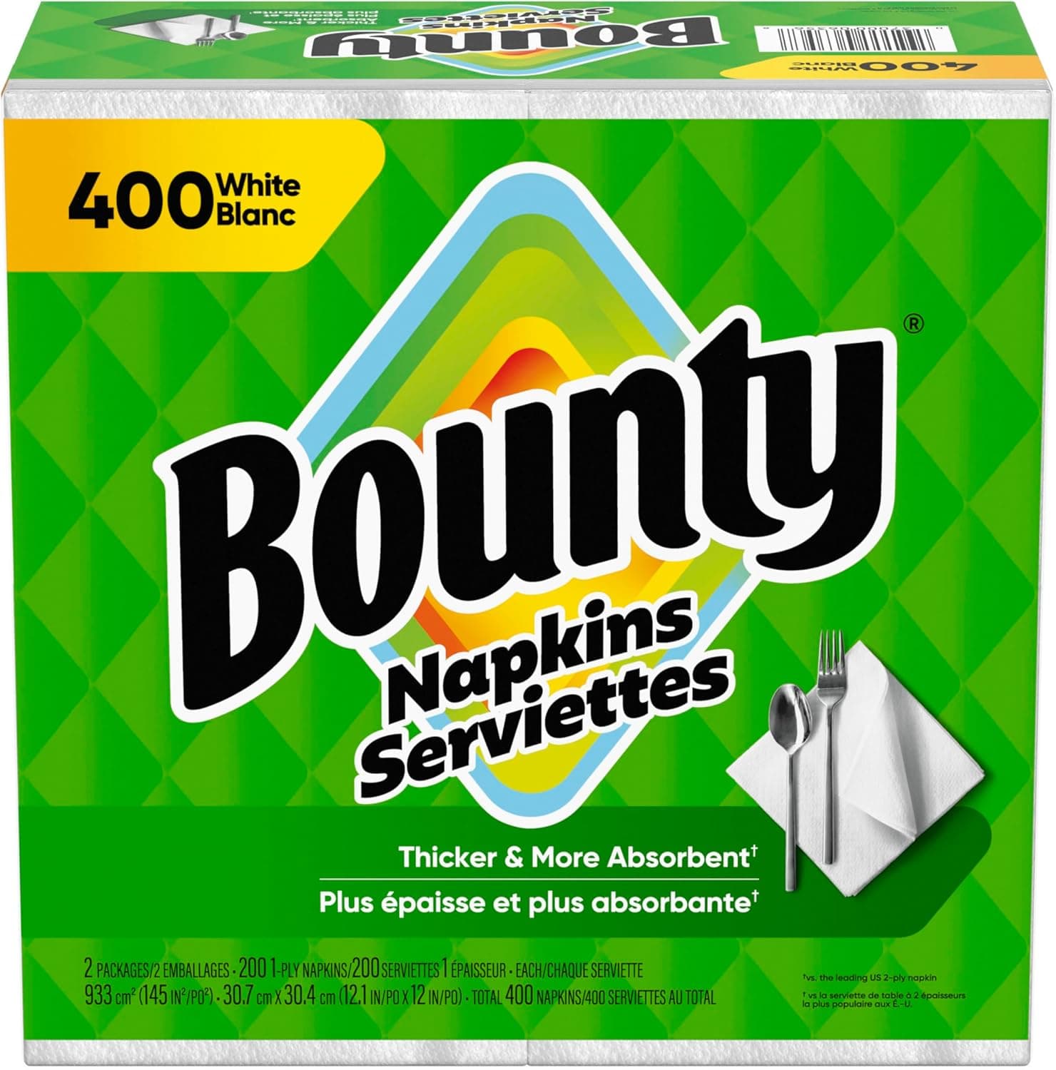 Bounty Paper Napkins, White, 400 Count 400 Count White - Image 2