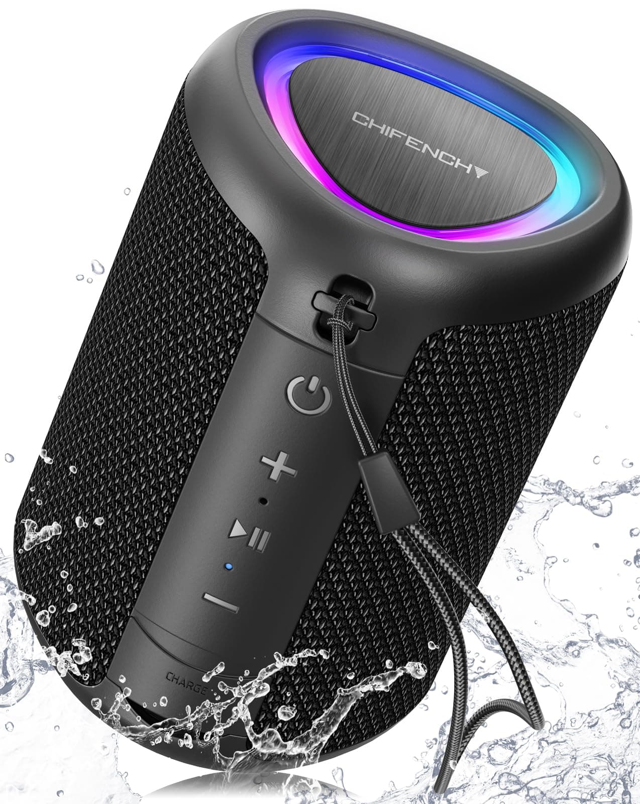 Portable Bluetooth Speaker Valentines Gifts For Him: Powerful Crystal Clear Sound/Romantic Light/IPX5 Waterproof/All Day Playtime/BT 5.3/TWS Paring,Small Wireless Speaker for Outdoor|Travel|Date Night Black
