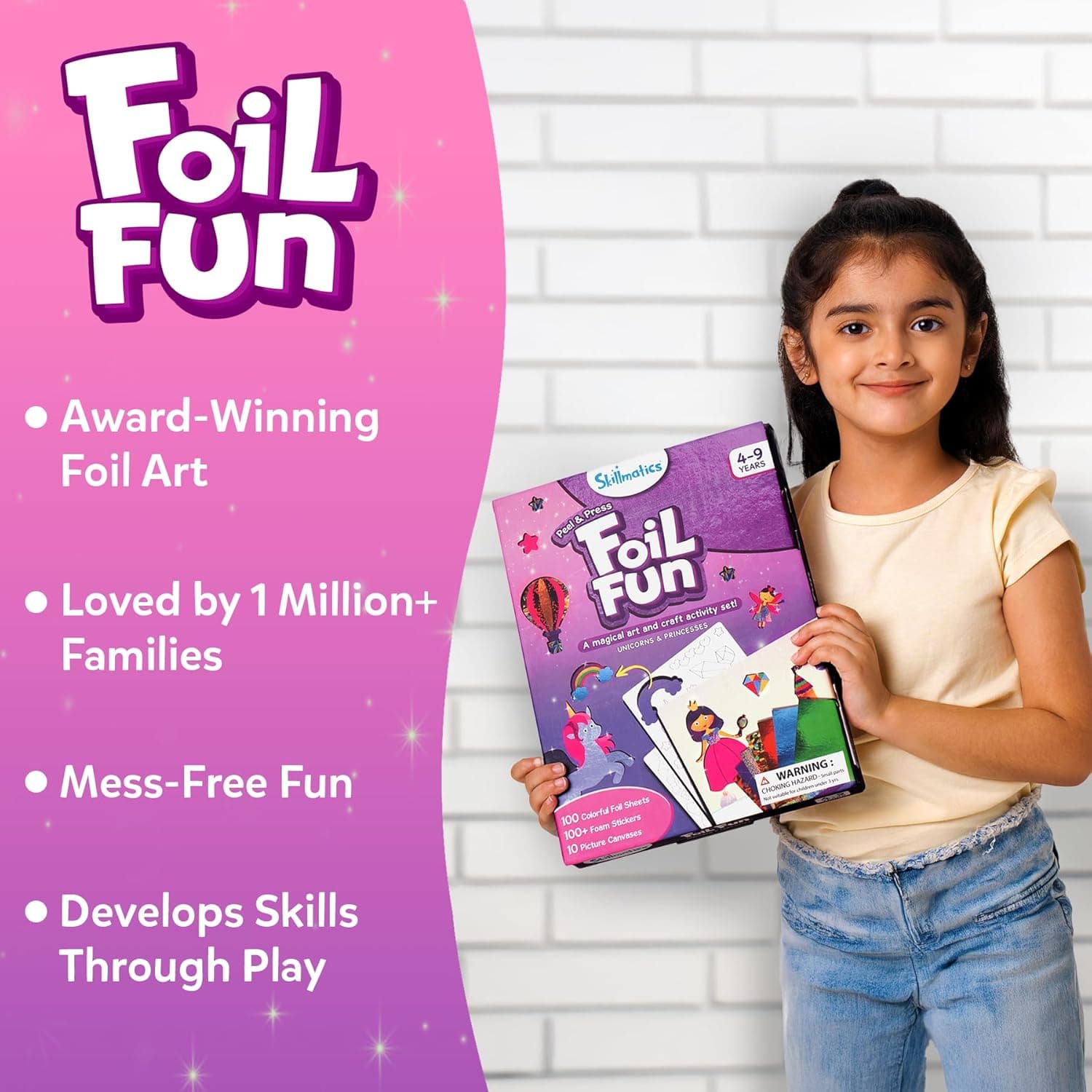 Skillmatics Foil Fun - Unicorns & Princesses, No Mess Art for Kids, Craft Kits & Christmas Fun Supplies, DIY Creative Activity, Travel Toys, Gifts for Ages 4, 5, 6, 7, 8, 9 1. Unicorns & Princesses - Image 3