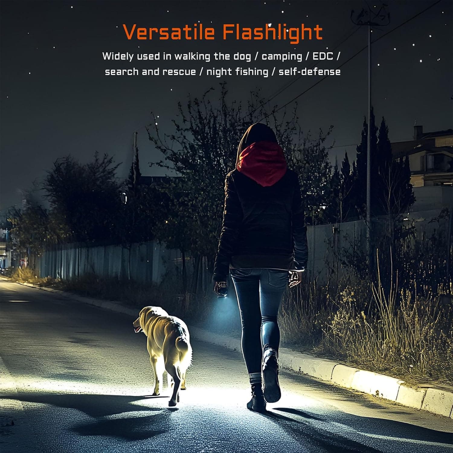 ACEBEAM TAC 2AA EDC Tactical Dual Modes Flashlight Rechargeable, 1400 High Lumens Flashlight, Dual Switch Pocket LED Flashlight, Super Bright Small Flash Light for Emergency, Camping, Home(SFT-25R HI) Blue 6500K-1400 Lumens 304 Meters - Image 7