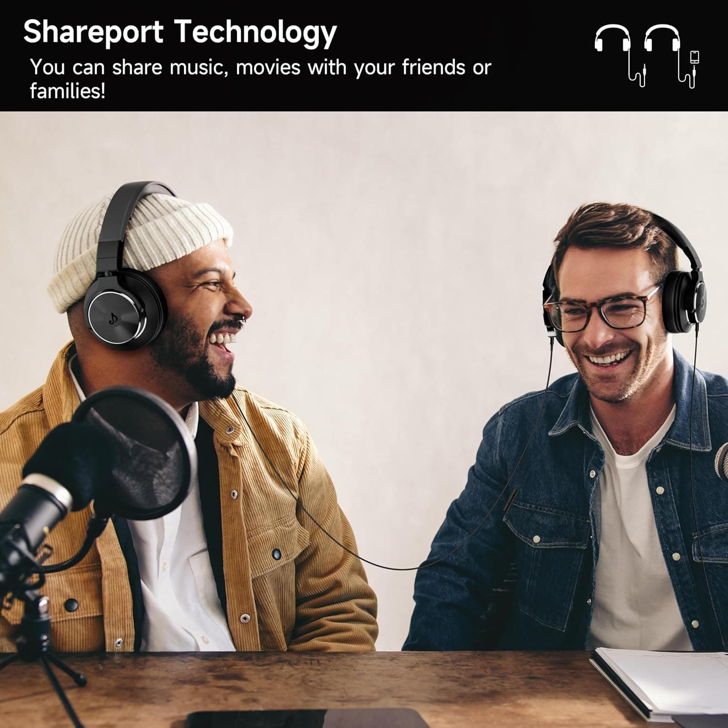 Auriculares con cable sobre la oreja, auriculares de monitor de estudio y mezcla DJ con controladores de neodimio de 50 mm y conector de 1/4 a 3.5 mm para guitarra AMP, podcast, piano, teclado (Negro) - Image 4