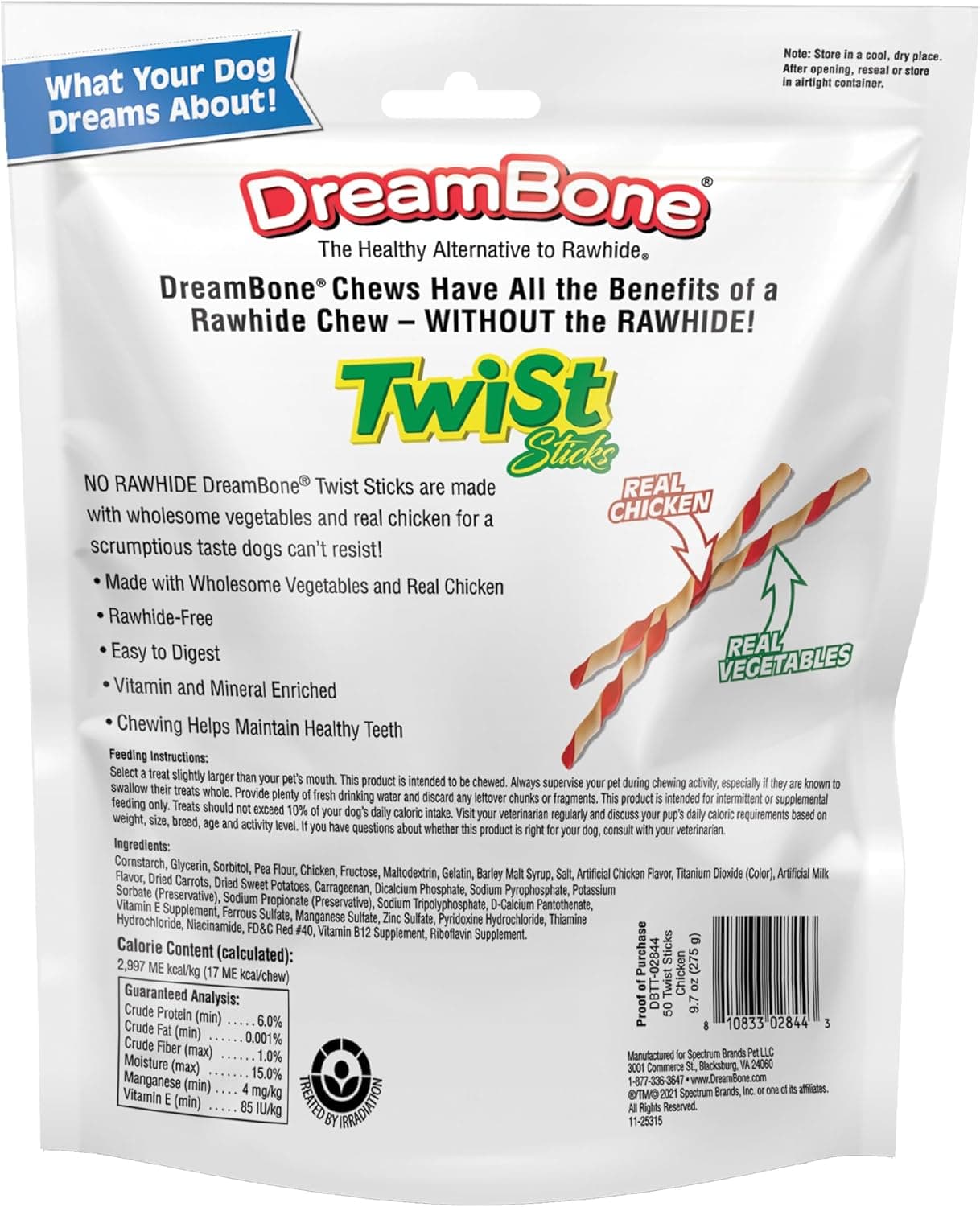 DreamBone Twist Sticks Chews for Dogs, 50 Count, Treat Your Dog to Easy-to-Digest Rawhide-Free Chews Made with Real Vegetables and Chicken Chicken 9.7 Ounce (Pack of 1) - Image 11