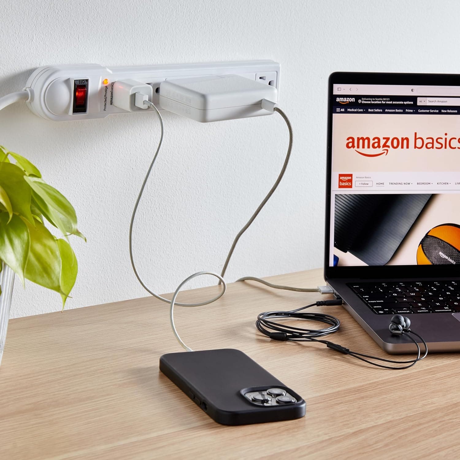 Amazon Basics Surge Protector Power Strip, 6-Outlet, 790 Joules, LED Indicator, 6ft Extension Cord, White Old Version White 1 Pack - Image 7