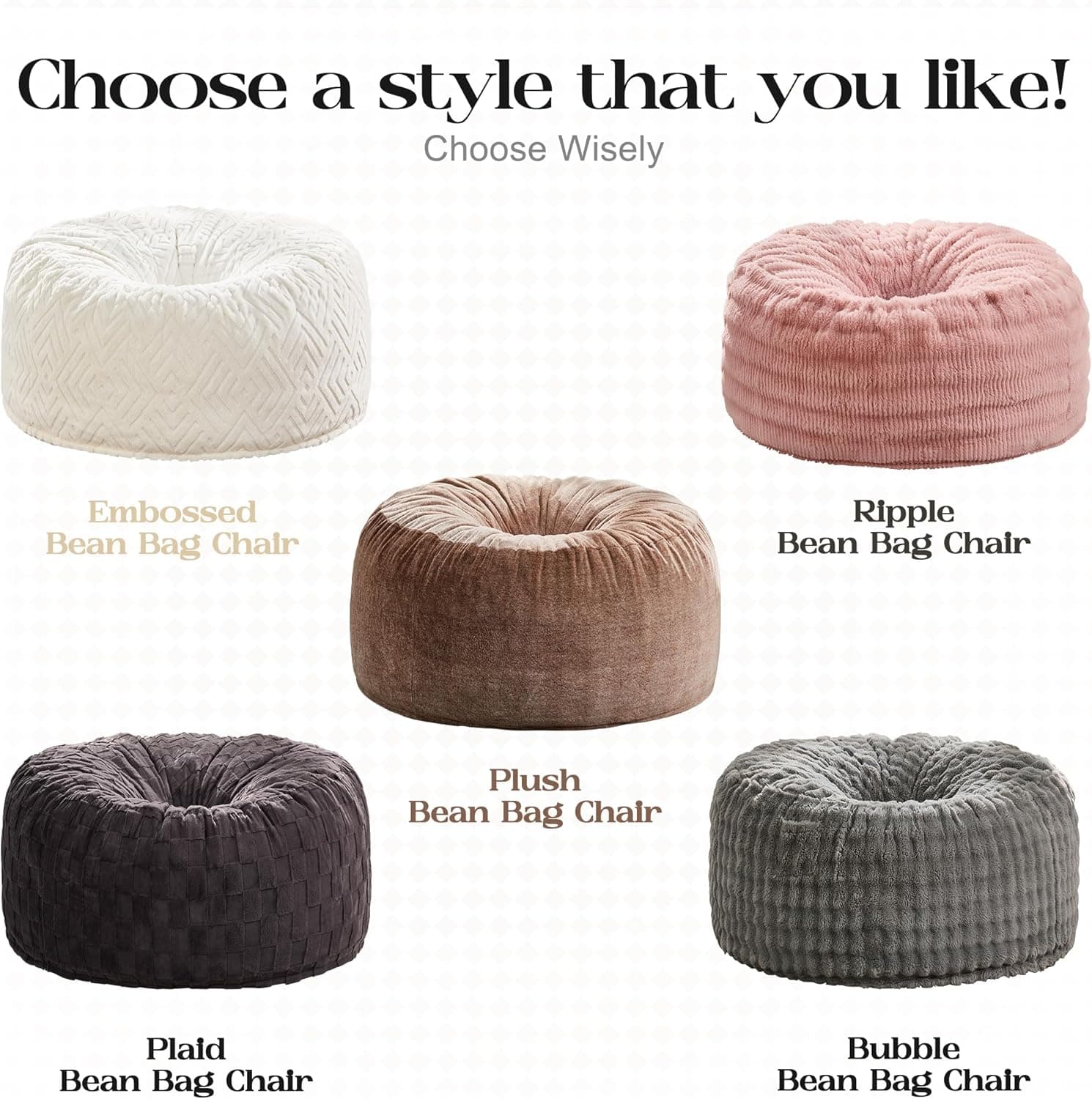 Hobestluk Bean Bag Chairs Giant Beanbag Chair with Filler, Memory Foam Bean Bags with Fluffy & Machine Washable Cover, Bean Bag Chairs for Aduts for Living Room, Bedroom (Grey, 5FT - 50” x 50” x 24”) Grey 5FT - 50” x 50” x 24” - Image 10