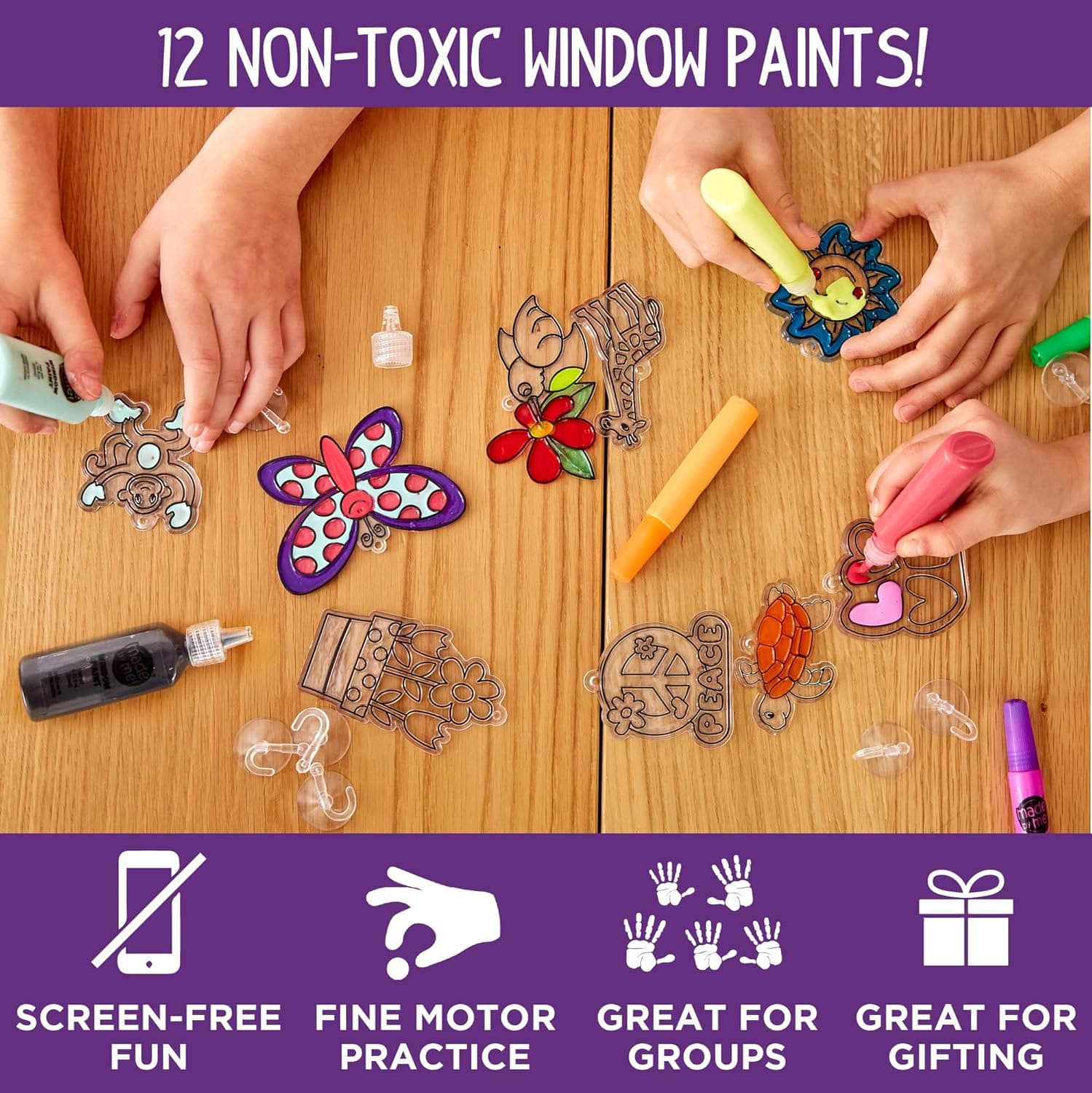 Made By Me Create Your Own Window Art, Paint Your Own Suncatchers, DIY Arts & Crafts Idea, Craft Kits for Kids, Crafts for Kids & Toddlers, Toddler Arts and Crafts - Image 6