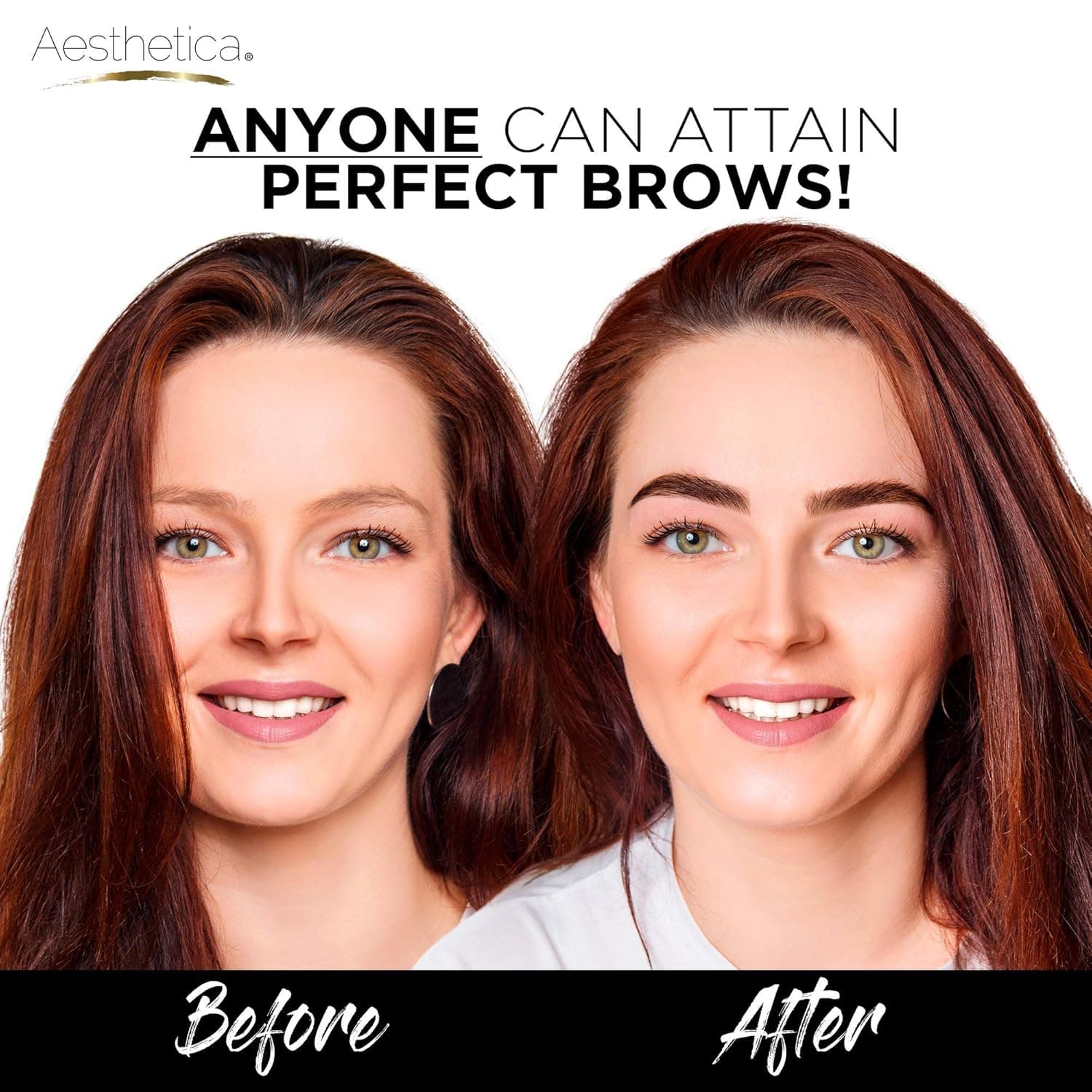 Aesthetica Brow Contour Kit 16-Piece Eyebrow Makeup Palette Set 6 Eyebrow Powders, 5 Eyebrow Stencils, Spoolie/Brush Duo, Tweezers, Eye Brow Wax, Highlighter - Unique Gifts For Women For Her Birthday - Image 6