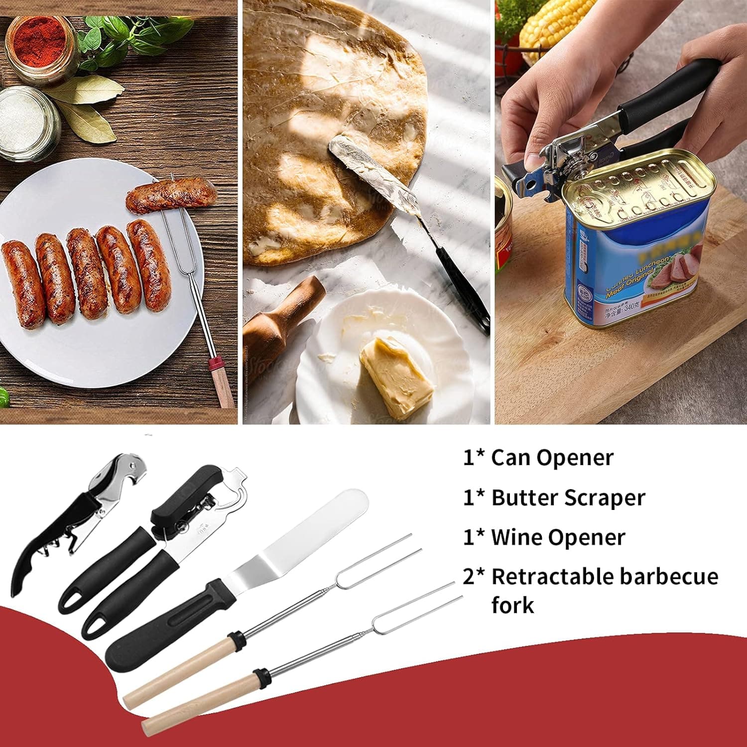 Portable Camping Kitchen Utensil Set-27 Piece Cookware Kit, Stainless Steel Outdoor Cooking and Grilling Utensil Organizer Travel Set Perfect for Travel, Picnics, RVs, Camping, BBQs, Parties and More black - Image 7