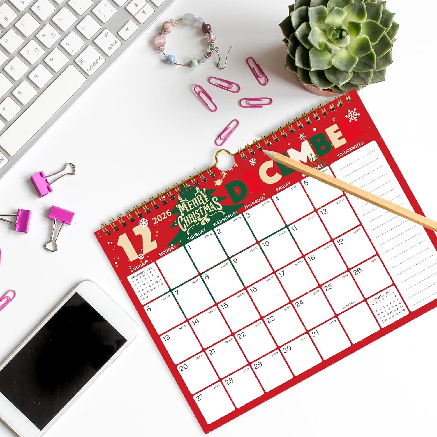 Calendario de Pared 2026-2027, Calendario 2026-2027, Calendario de Pared Mensual de 18 Meses desde Enero 2026 hasta Junio 2027, Papel Grueso de 11 x 8.5 Pulgadas, Calendario Mensual con Bloques Grandes y Rayados, para Organización Fácil en Casa o Oficina (Color A) - Image 5