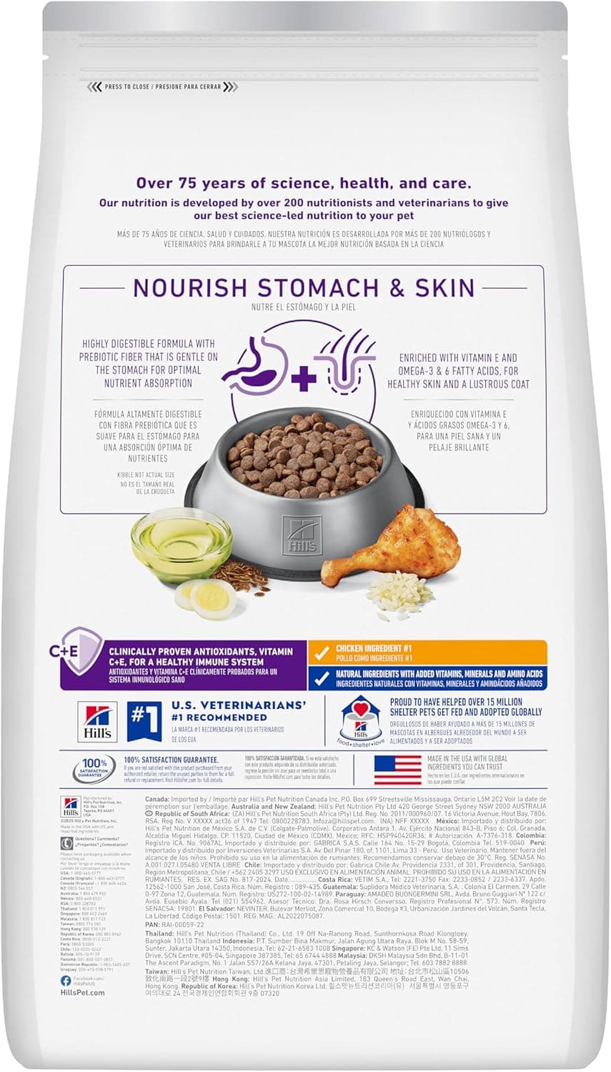 Hill's Science Diet Sensitive Stomach & Skin, Adult 1-6, Stomach & Skin Sensitivity Support, Dry Dog Food, Chicken Recipe, 30 lb Bag Chicken 30 Pound (Pack of 1) - Image 2