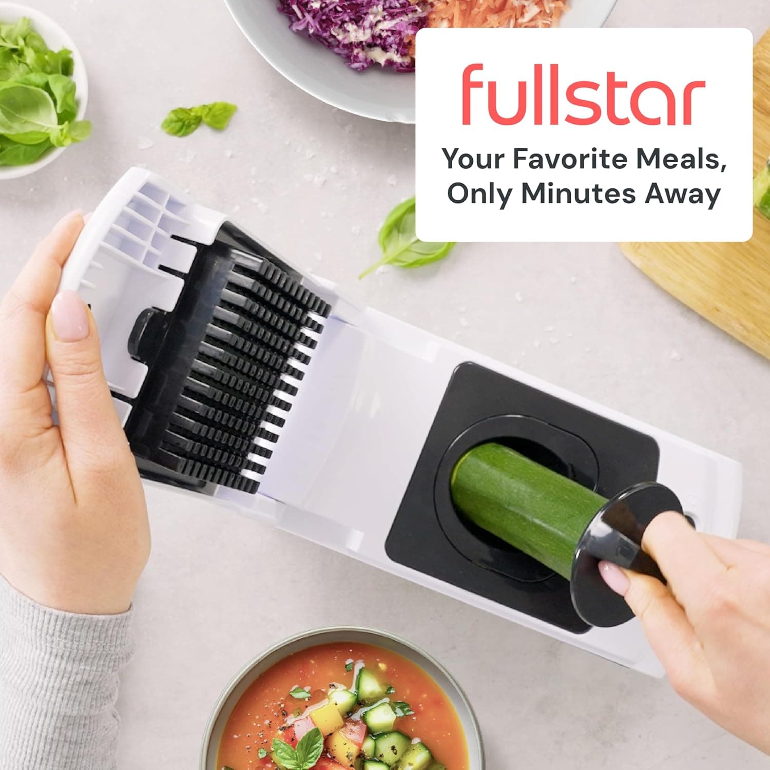 Fullstar The Original Pro Chopper - Vegetable Chopper and Spiralizer, Food Chopper with Container, Fruit Slicer, Kitchen Gadgets & Gifts, Home Essentials (4 in 1, White) White 4 in 1 - Image 9