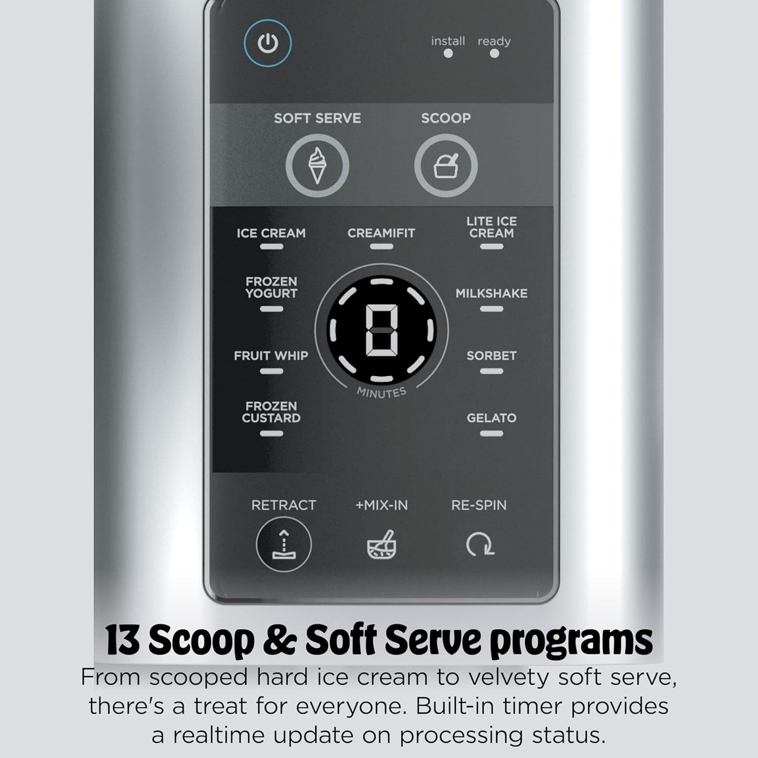 Ninja CREAMi Scoop & Swirl Ice Cream and Soft Serve Maker, Sorbet, Milkshake, Frozen Yogurt, Low Calories Program & More, 13-in-1, Soft Serve Handle & (2) CREAMi 2-in-1 16oz Pints, NC701 CREAMi Swirl - Image 5