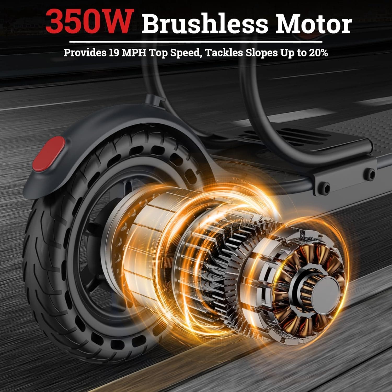 Electric Scooter for Adults, 350W/500W Motor, 16-22 Miles Range, 8.5"/10" Solid Tires, Dual Braking & Suspension, Folding Portable Commuting E-Scooter with App 8.5"-5.2Ah-350W - Image 4