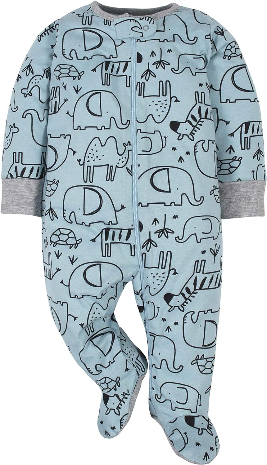 Gerber Baby Boys 4 Pack Sleep 'N Play Footie 0-3 Months Jungle - Image 5