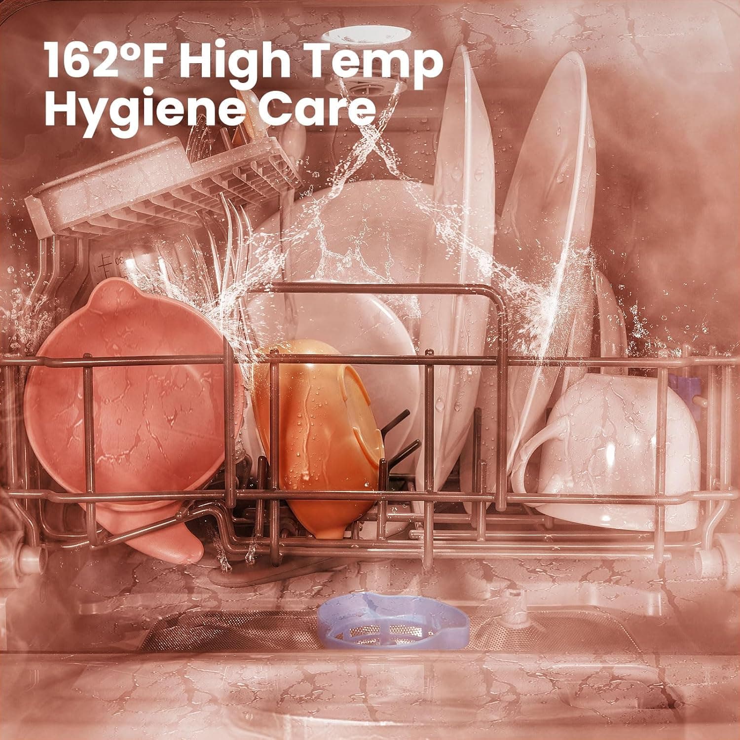 Lave-vaisselle portable mini COMFEE' de comptoir avec réservoir d'eau intégré de 5L pour appartements et VR, sans raccordement nécessaire, 6 programmes, 36 - Image 6