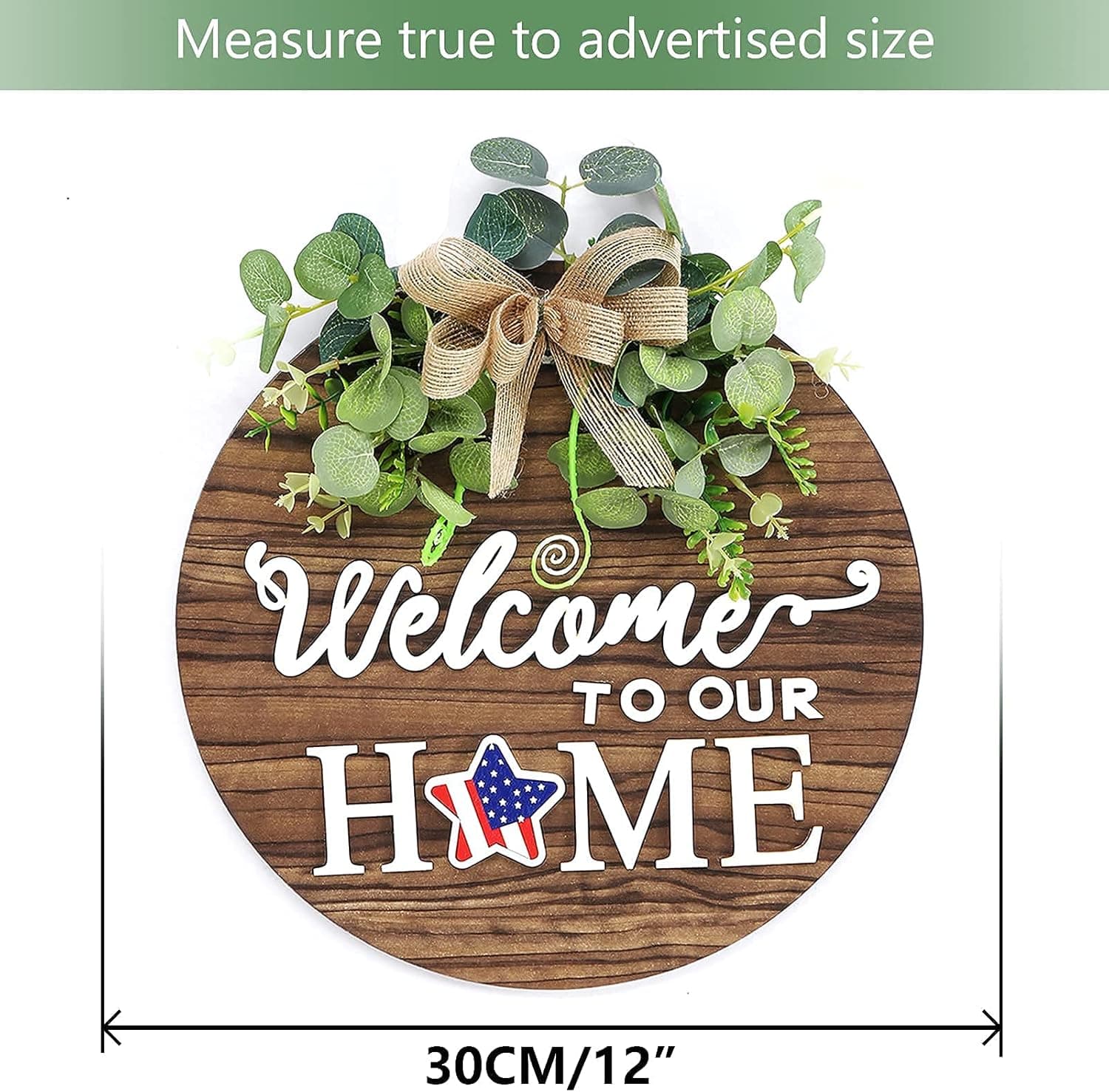 Interchangeable Seasonal Welcome Sign Front Door Decoration, Rustic Round Wood Wreaths Wall Hanging Outdoor, Farmhouse, Porch, for Spring Summer Fall All Seasons Holiday Halloween Christmas. 01blown 12 Inch - Image 4