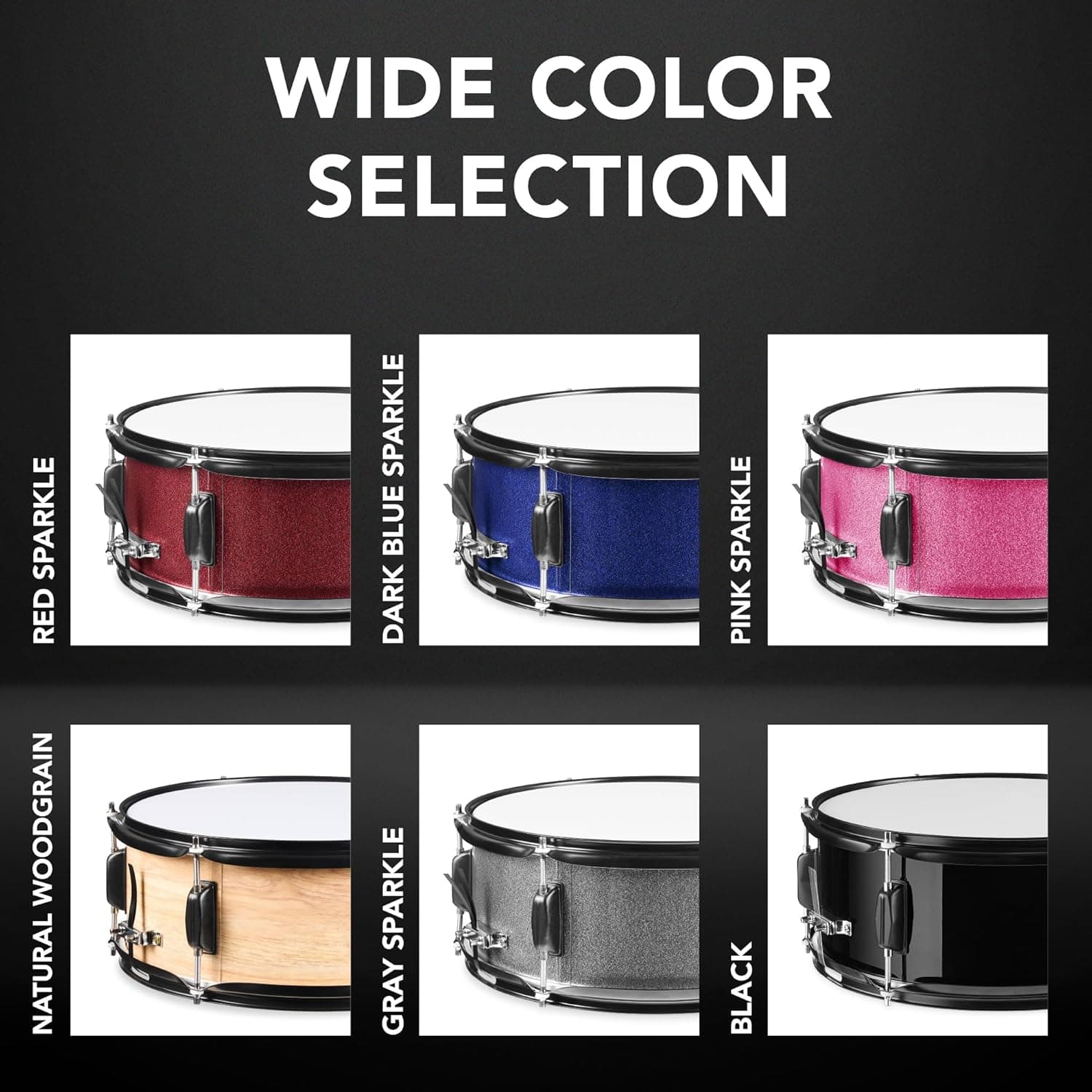 Best Choice Products 5-Piece Full Size Complete Adult Drum Set w/Cymbal Stands, Stool, Drum Pedal, Sticks, Floor Tom - Black - Image 8