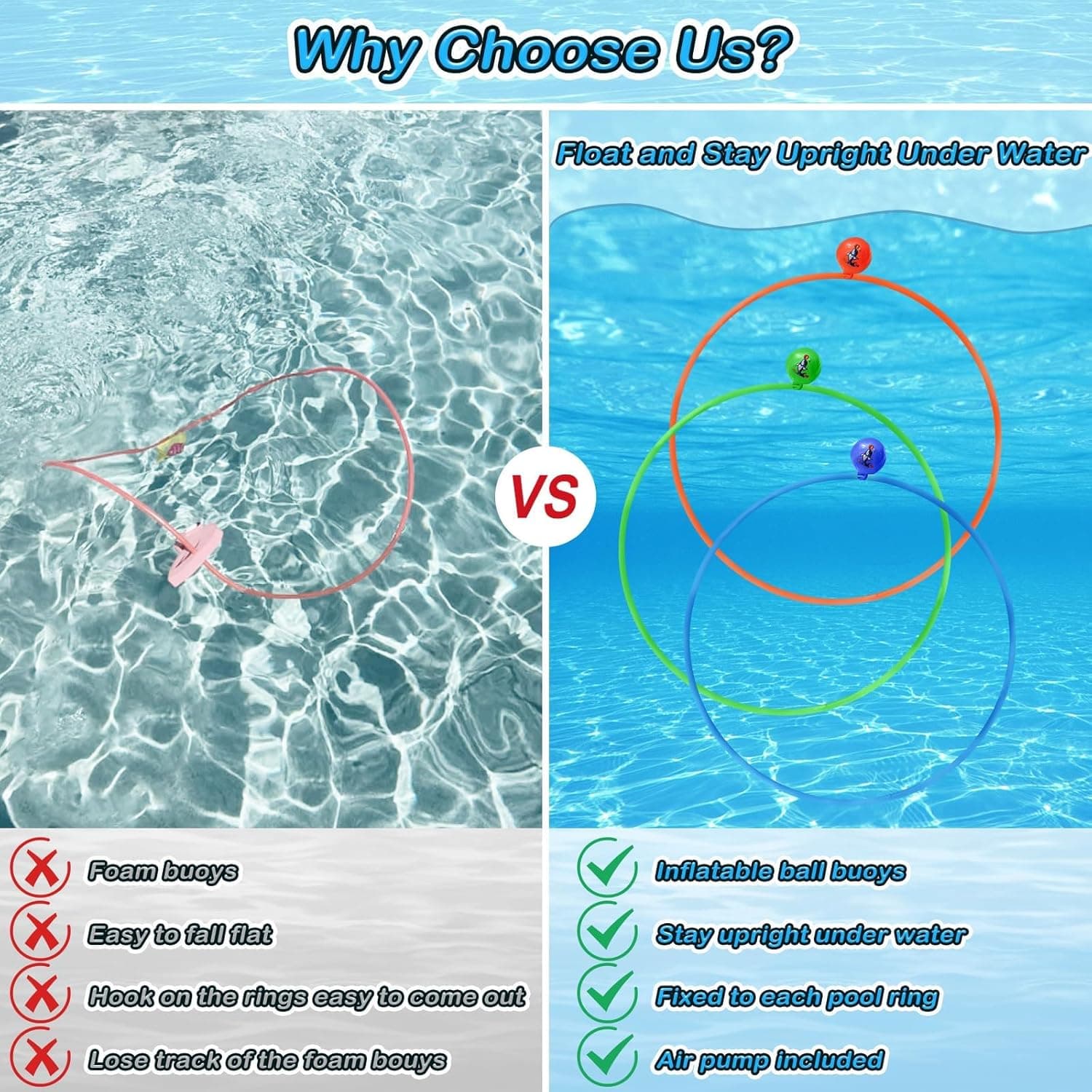 Jasonwell Pool Toys Diving Rings - 28PCS Swim Thru Rings Pool Game Diving Toys with Dive Ring Underwater Treasures Torpedo Bandits Fish Toy Fun Water Swimming Toy for Boys Girls Kids Teens Adults Green&orange&blue - Image 4