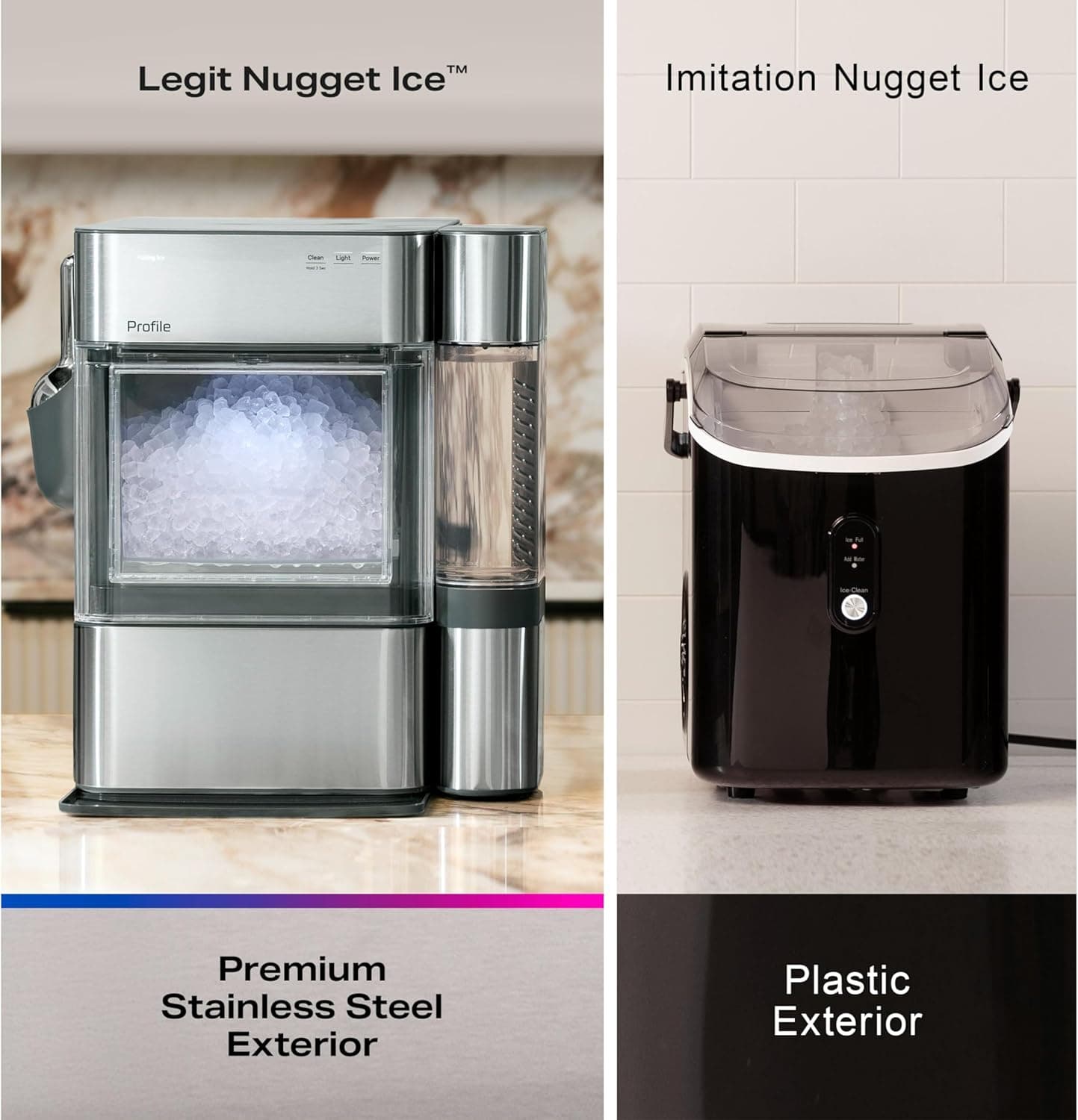 GE Profile Opal 2.0 Ultra Nugget Ice Maker with Side Tank and Scale Inhibiting Filter, Scoop Included, 38 lbs in 24 Hours, Pellet Ice Machine with WiFi & Smart Connected, Stainless Steel - Image 8