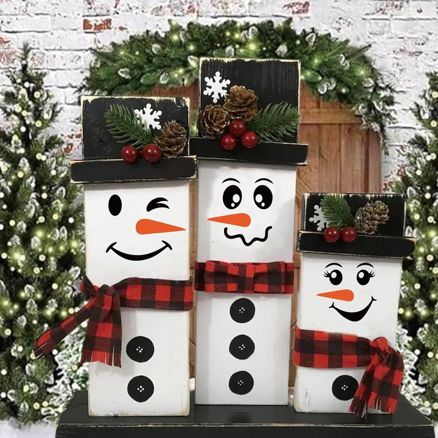 41 PCS Snowman Face Stickers for Crafts Christmas Vinyl Snowman Face Decals for Ornaments Glass Water Bottles Cup Window Wall Christmas Decorations (41Pcs Snowmen Faces) 41Pcs Snowman Face - Image 3