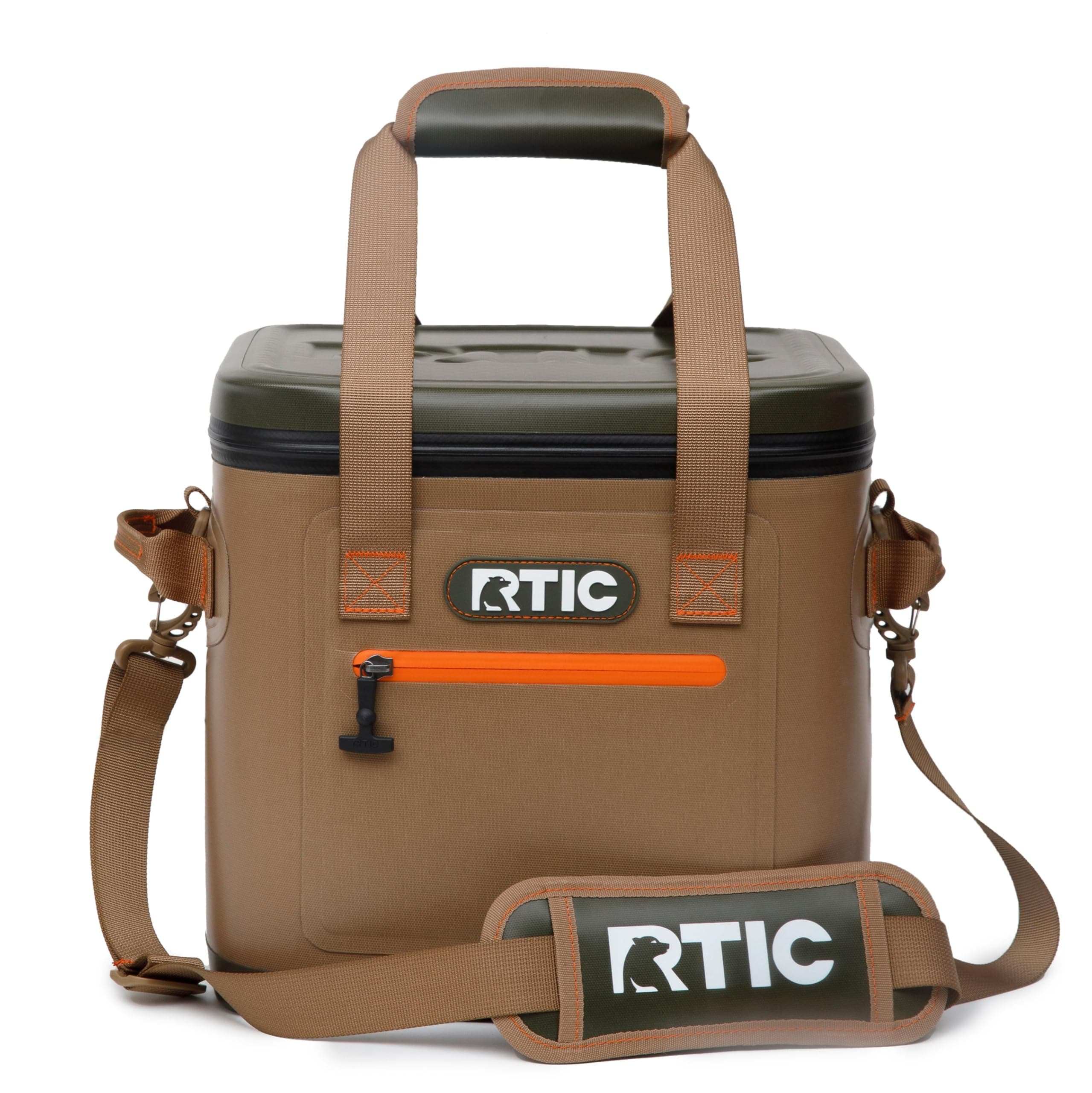 RTIC Ultra-Tough Soft Cooler 12 Can, Insulated Bag Portable Ice Chest for Lunch, Beach, Drink, Beverage, Travel, Camping, Picnic, Car, Trips, Floating Cooler Leak-Proof with Zipper Tan