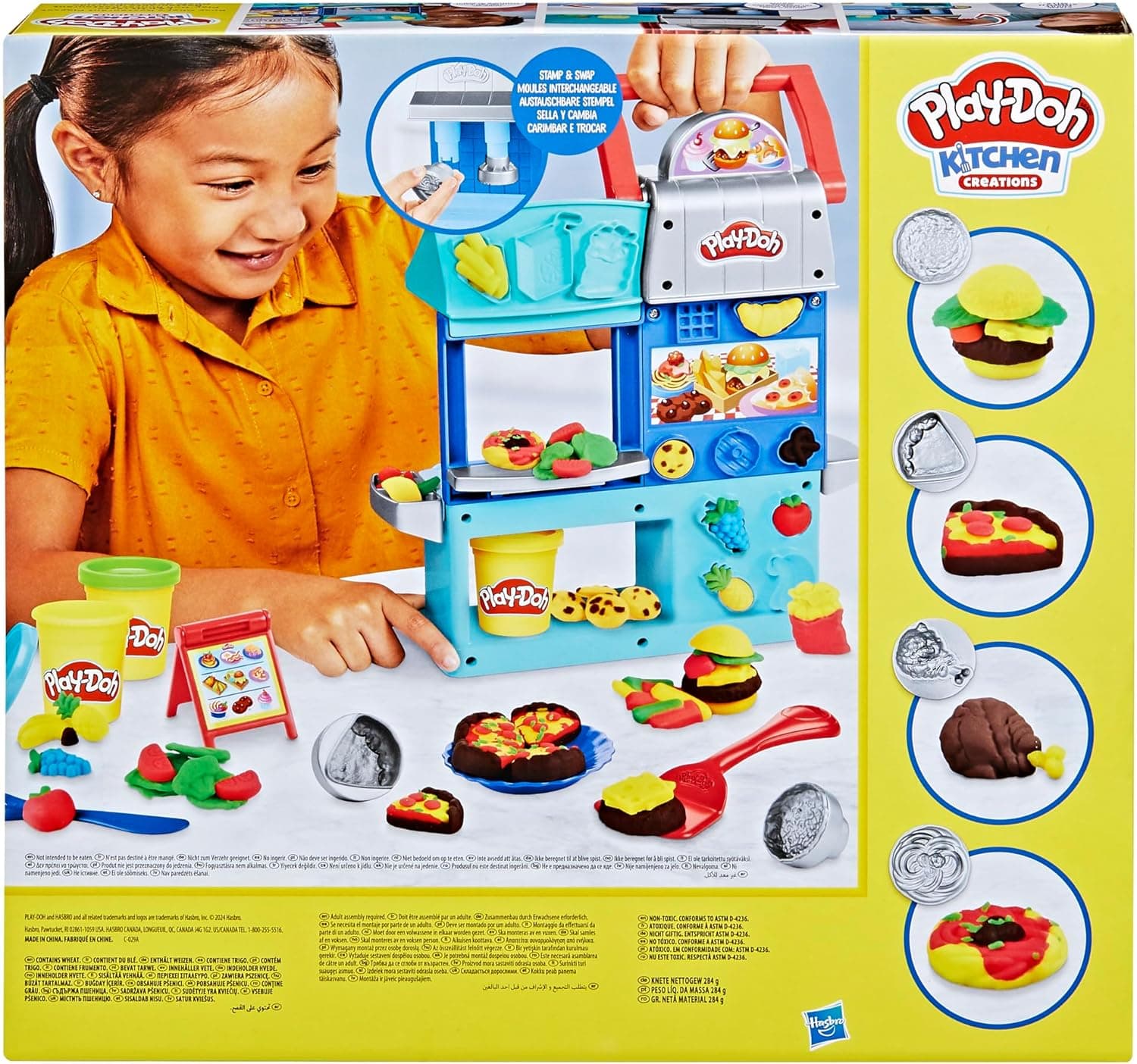 Play-Doh Kitchen Creations Busy Chef's Restaurant Playset, 2-Sided Play Kitchen Set, Preschool Cooking Toys, Kids Arts & Crafts, Ages 3+ - Image 4