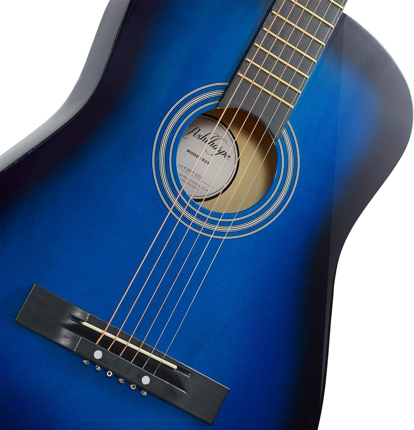 Ashthorpe 38-inch Beginner Acoustic Guitar Package (Blue), Basic Starter Kit w/Gig Bag, Strings, Strap, Tuner, Pitch Pipe, Picks 38 Inch Blue - Image 2