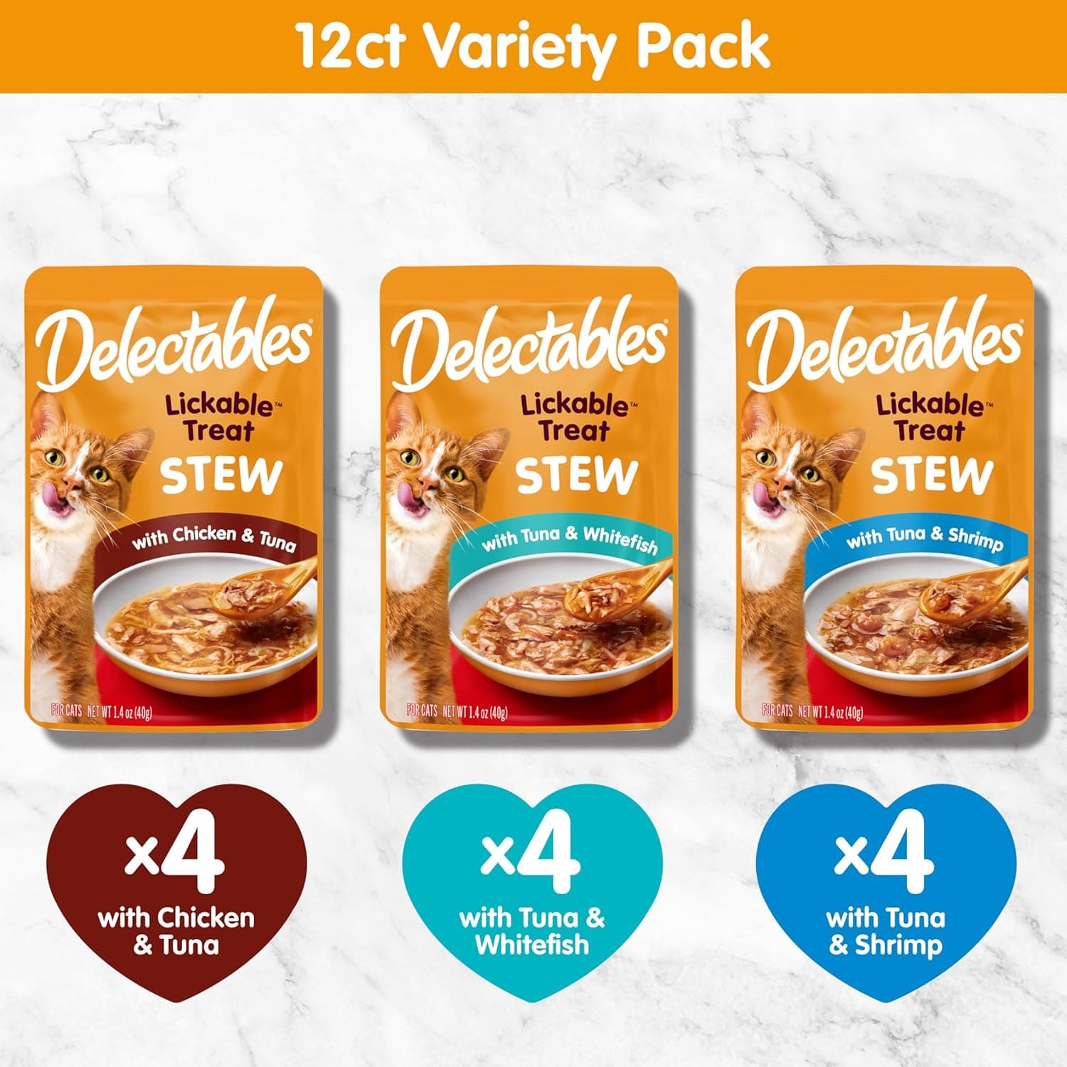 Hartz Delectables Stew Lickable Wet Cat Treats for Adult & Senior Cats, Variety Pack, 1.4 Ounce (Pack of 12) Variety 1.4 Ounce (Pack of 12) - Image 7
