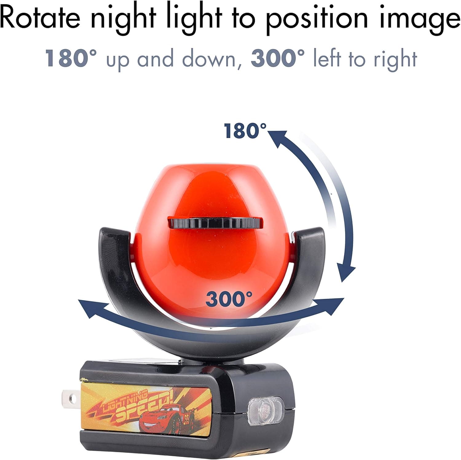 Projectables Pixar Cars LED Kids Night Light, Plug-In, Projector, Dusk-to-Dawn, Lightning McQueen, Galaxy Light, Hallway, Bedroom, Nursery, Playroom, Gaming Room, 11740 Black/Red - Cars 1 Pack - Image 6