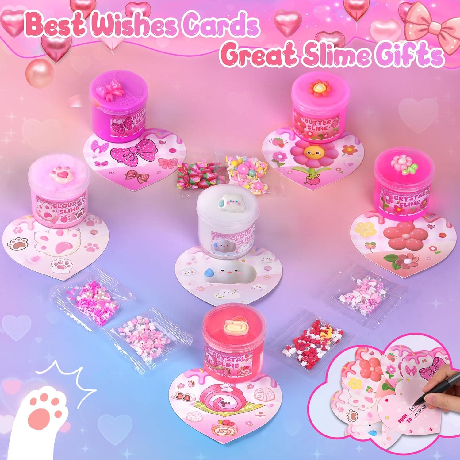 6 Pack Slimes, Pink Slime Kids, Cloud Slime kit for Girls Ages 8-12, Toys for Girls and Boys, for Kids Slime Set Party kit Goodie Bag Stuffers, 4 5 6 7 8 9 10 Year Old Girl Birthday Gift Cute Stuff Picnic - Image 7