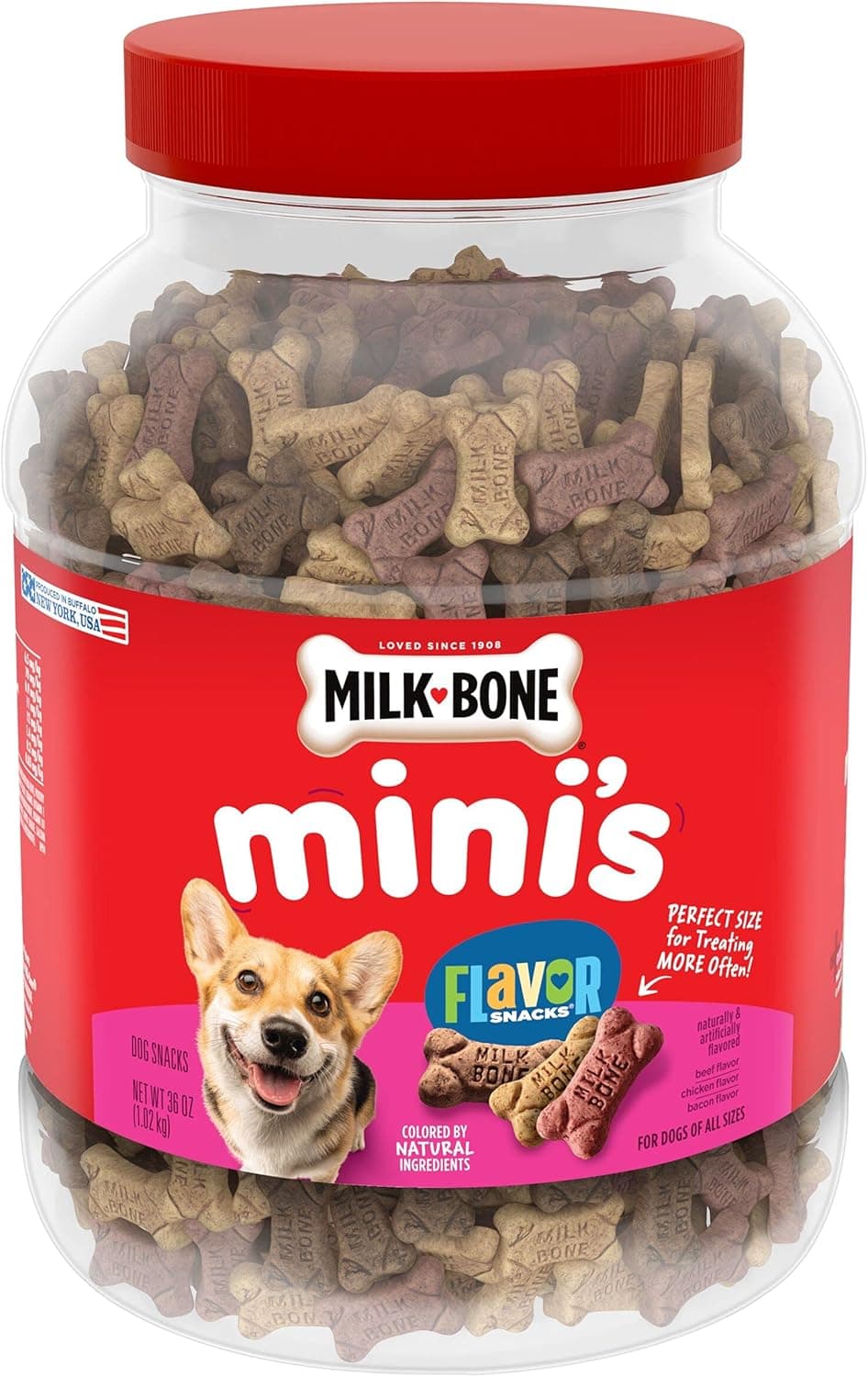 Milk-Bone Mini's Flavor Snacks Dog Treats, 36 Ounce Beef, Chicken & Bacon 2.25 Pound (Pack of 1) - Image 2