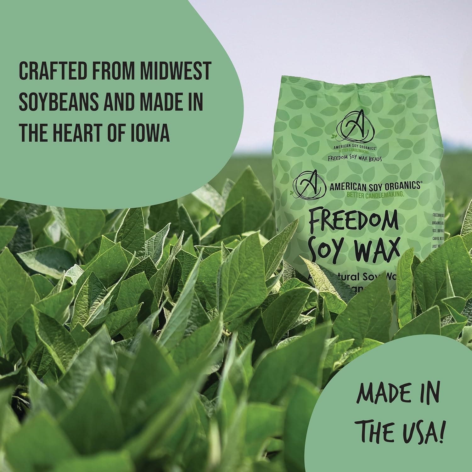 American Soy Organics Freedom Soy Wax Beads pour la fabrication de bougies - Fournitures naturelles pour la fabrication de bougies - Cire à bougie sans paraffine, sans cire d'abeille pour bougies en contenant, bougies chauffe-plat et fondants, 10 lbs 10lb - Image 10