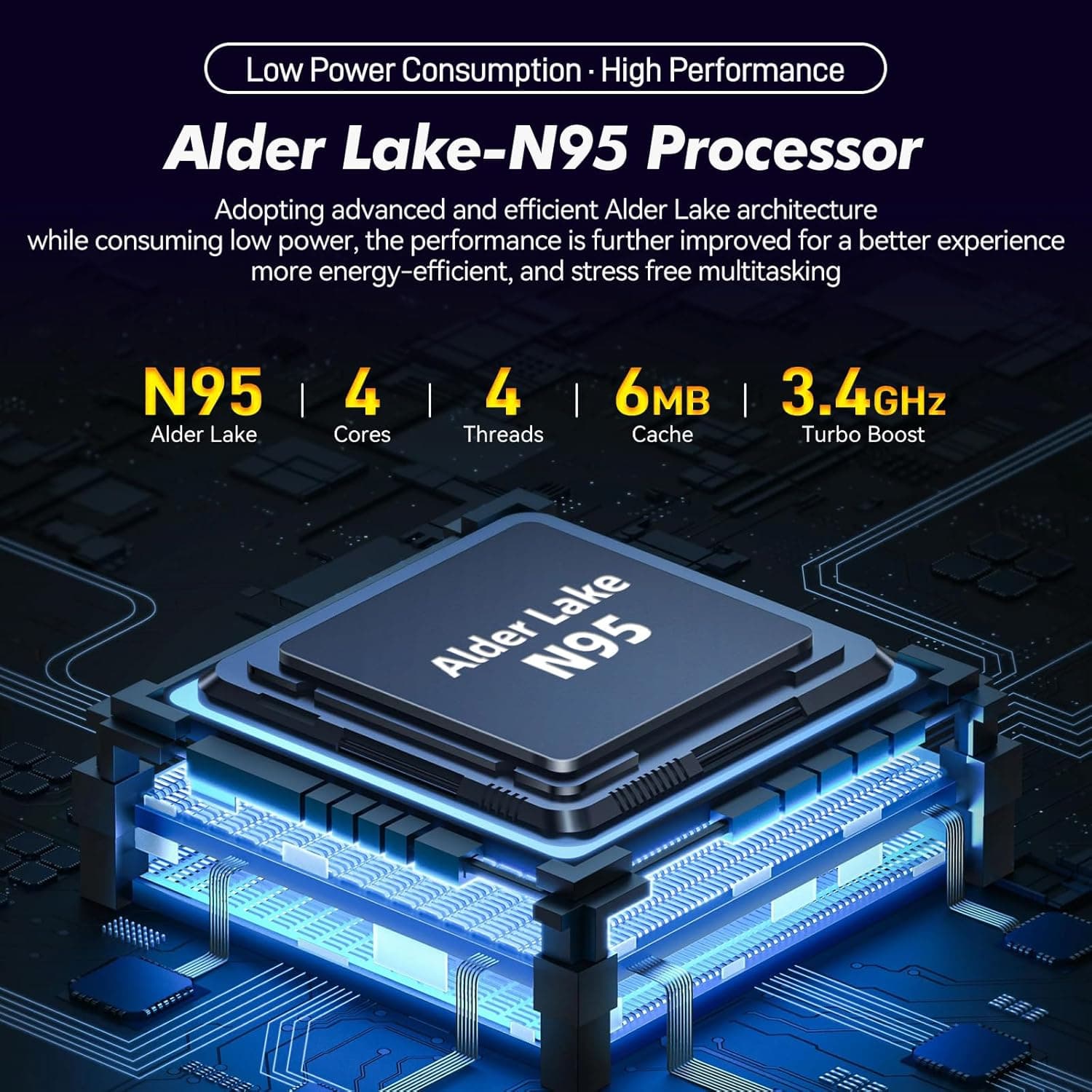 15.6" Laptop Computer Notebook, 4-Core N95 Processor, FHD Display, Backlit Keyboard, Fingerprint, Webcam, Bluetooth, WiFi, Win 11 Pro, 10TB Upgradeable, T152A, 16GB RAM, 1TB NVMe SSD, Silver - Image 4