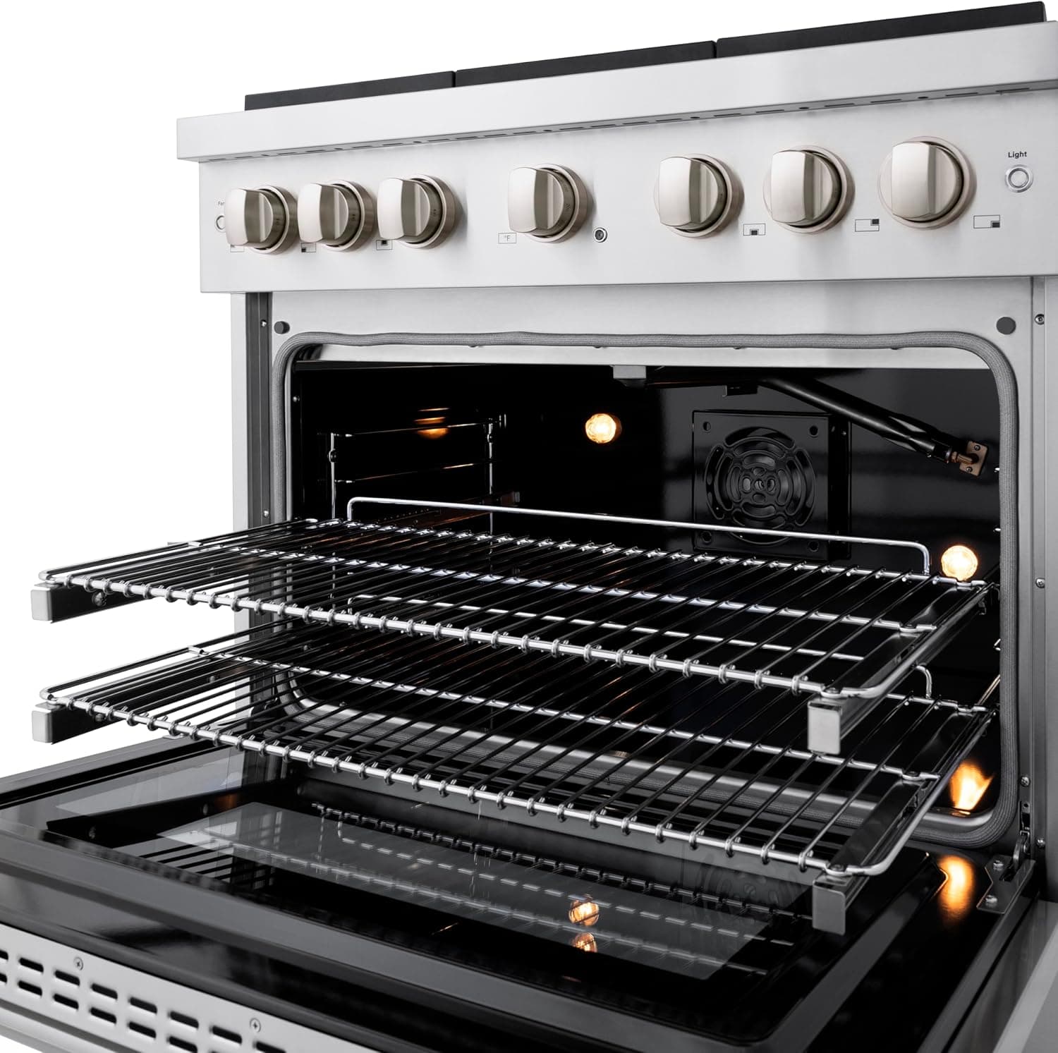 ZLINE 36 in. 5.2 cu. ft. Gas Range with Convection Gas Oven in Stainless Steel with 6 Brass Burners (SGR-BR-36) - Image 5