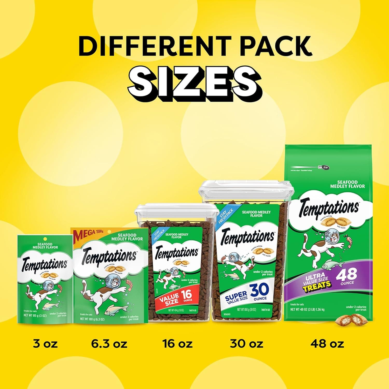 Temptations Galletas para Gatos, Galletas Clásicas Crujientes y Suaves para Gatos, Sabor Medley de Mariscos, 30 oz. Tubo 1.88 Libras (Paquete de 1) - Image 13