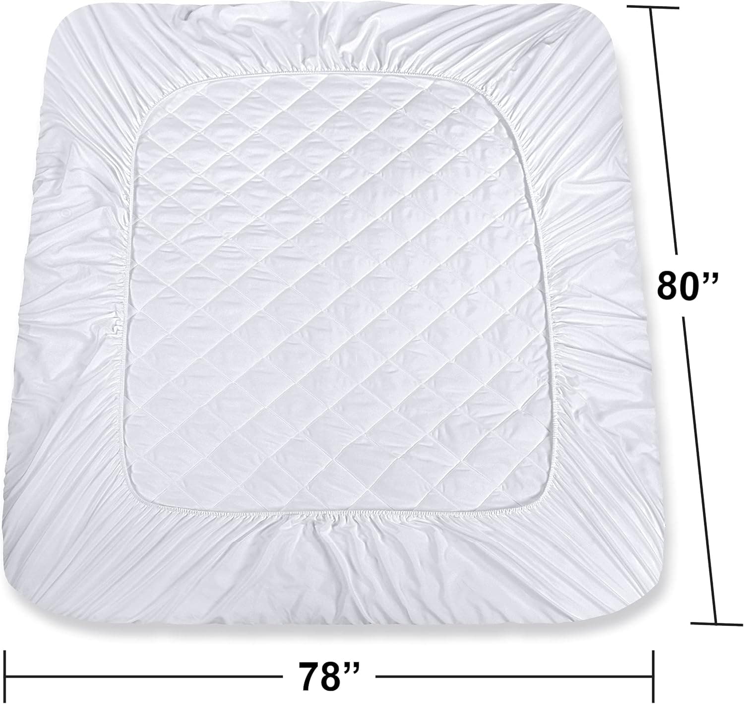 Utopia Bedding Quilted Fitted Mattress Pad, King Size, Elastic Fitted Mattress Topper Protector and Cover with Deep Pocket Stretches up to 16 Inches, Machine Washable (White) White King (Pack of 1) - Image 5