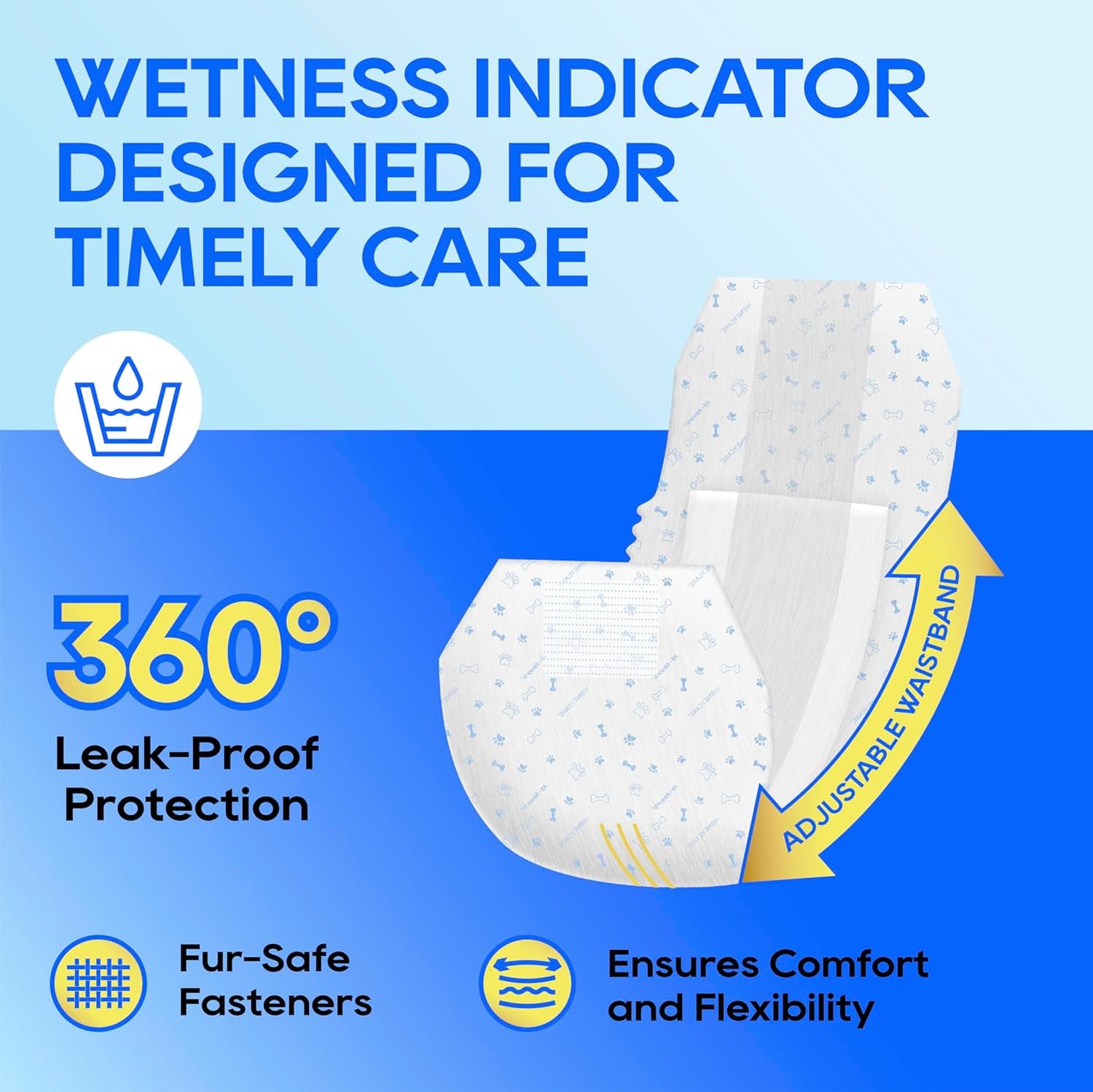 HONEY CARE All-Absorb A26 Male Dog Wrap, 50 Count, Small - Image 9