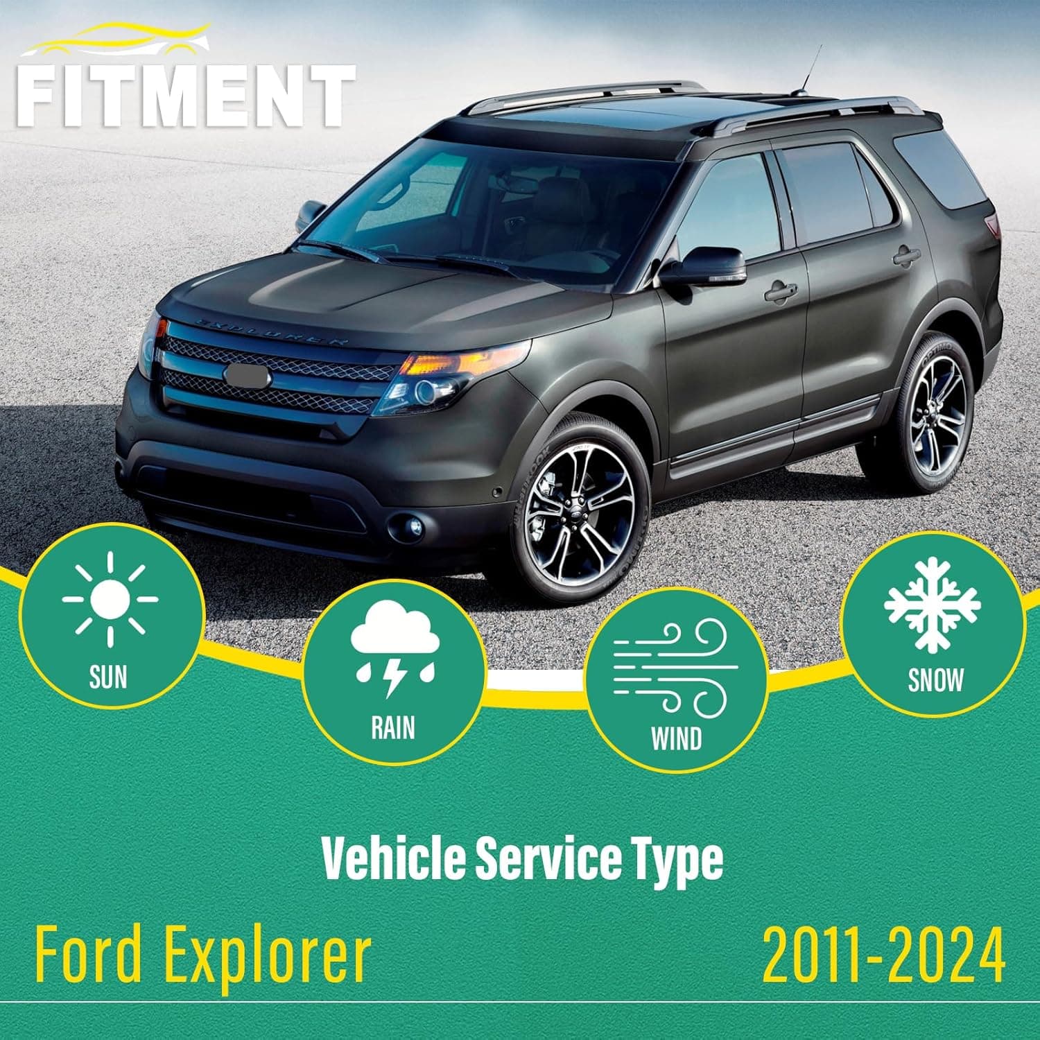 26" 22" 11" Windshield Wiper Blades Replacement for Ford Explorer 2011 2012 2013 2014 2015 2016 2017 2018 2019 2020 2021 2022 2023 2024 OEM Premium All Weather Front Rear Wipers Set (Pack of 3) - Image 3