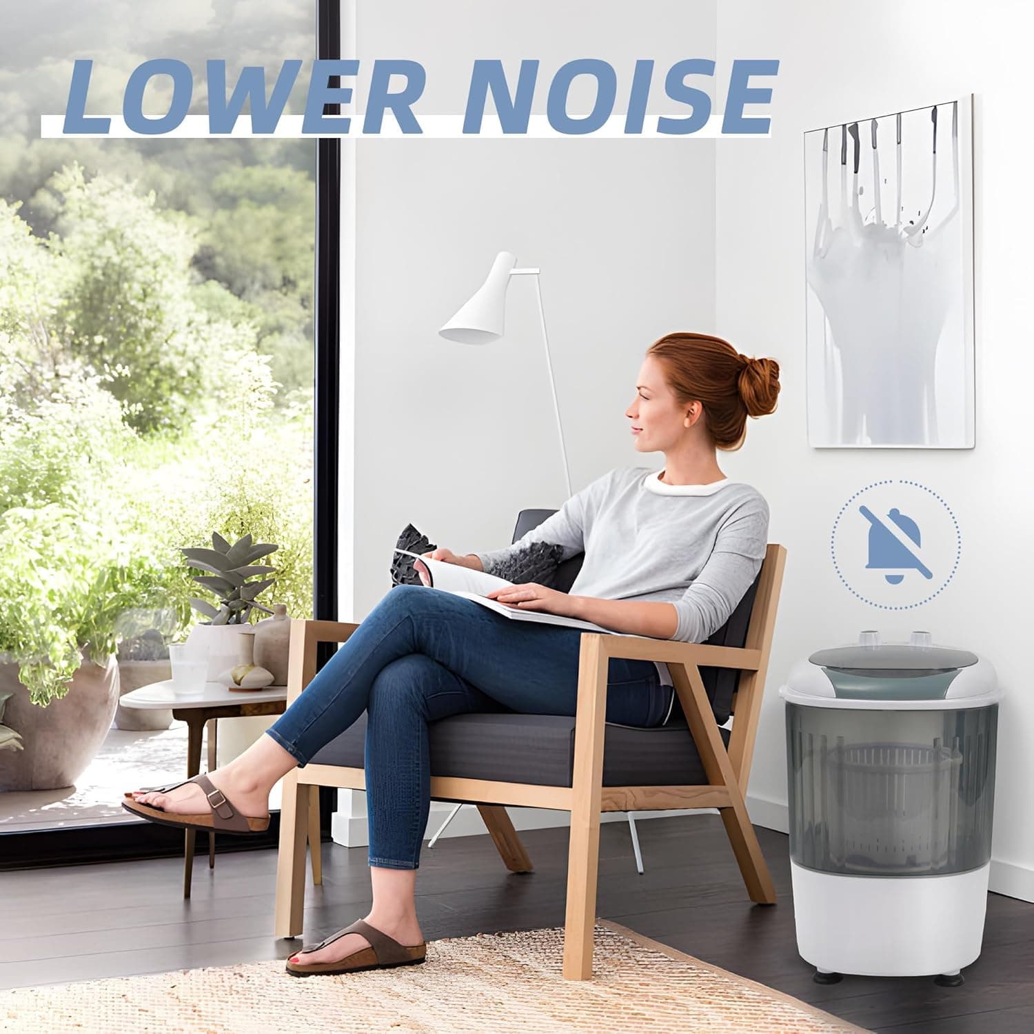 Elevon迷你旋转干衣机 便携洗衣机，适合家庭、公寓、房车，灰色 - Image 6