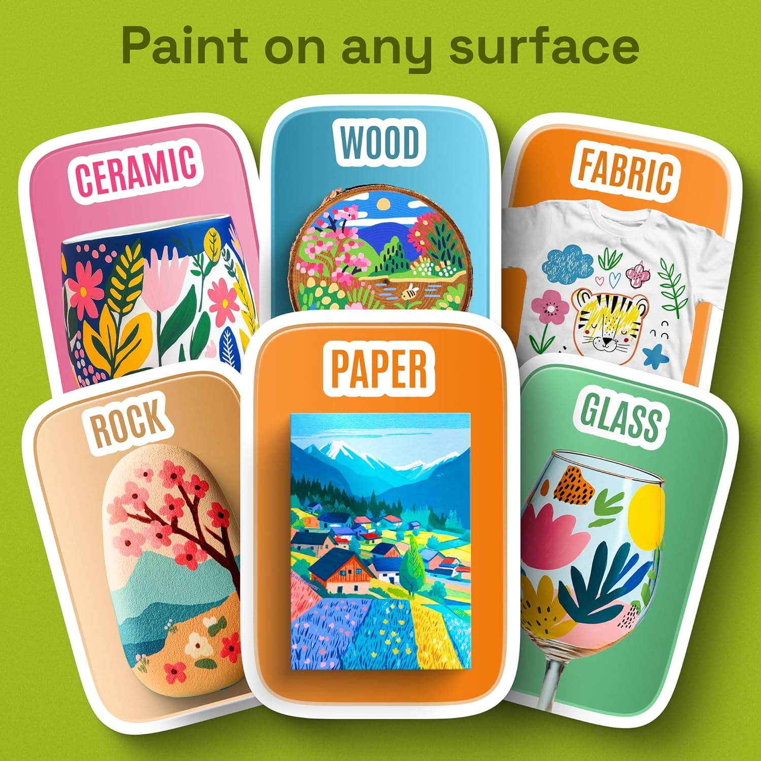 ARTISTRO 24 Acrylic Paint Markers - Paint Pens for Calligraphy, Brush + Fine Tips - For Fabric, Rock, Glass, Wood, DIY, Craft, Canvas - Art and Craft Supplies for Adults, Teens, Kids 24 Multicolor - Image 4