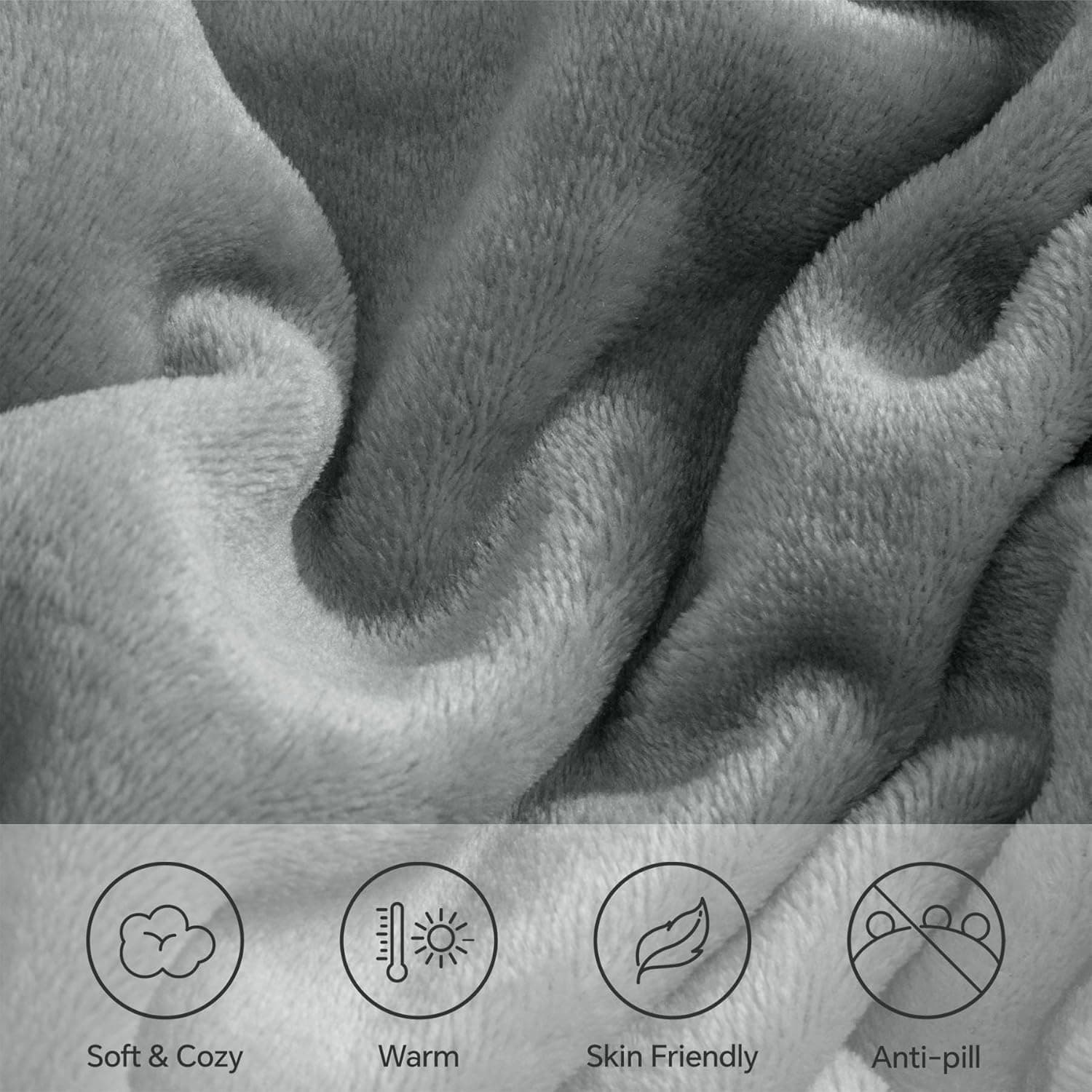 BEDELITE Fleece Sheets Queen Size Bed Set, Super Soft and Warm Fuzzy Plush Queen Sheet Set 4 Piece for Winter Gift & Decor , Includes 1 Deep Pocket Fitted Sheet, 1 Flat Sheet and 2 Pillowcases (Grey) Grey Queen - Image 6