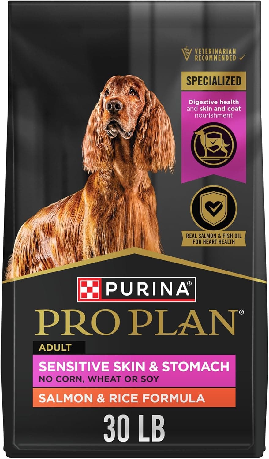 Purina Pro Plan Sensitive Skin and Stomach Dog Food Dry, Adult Salmon & Rice Formula, Digestive Health - 30 lb. Bag Salmon & Rice 30 Pound (Pack of 1) - Image 2