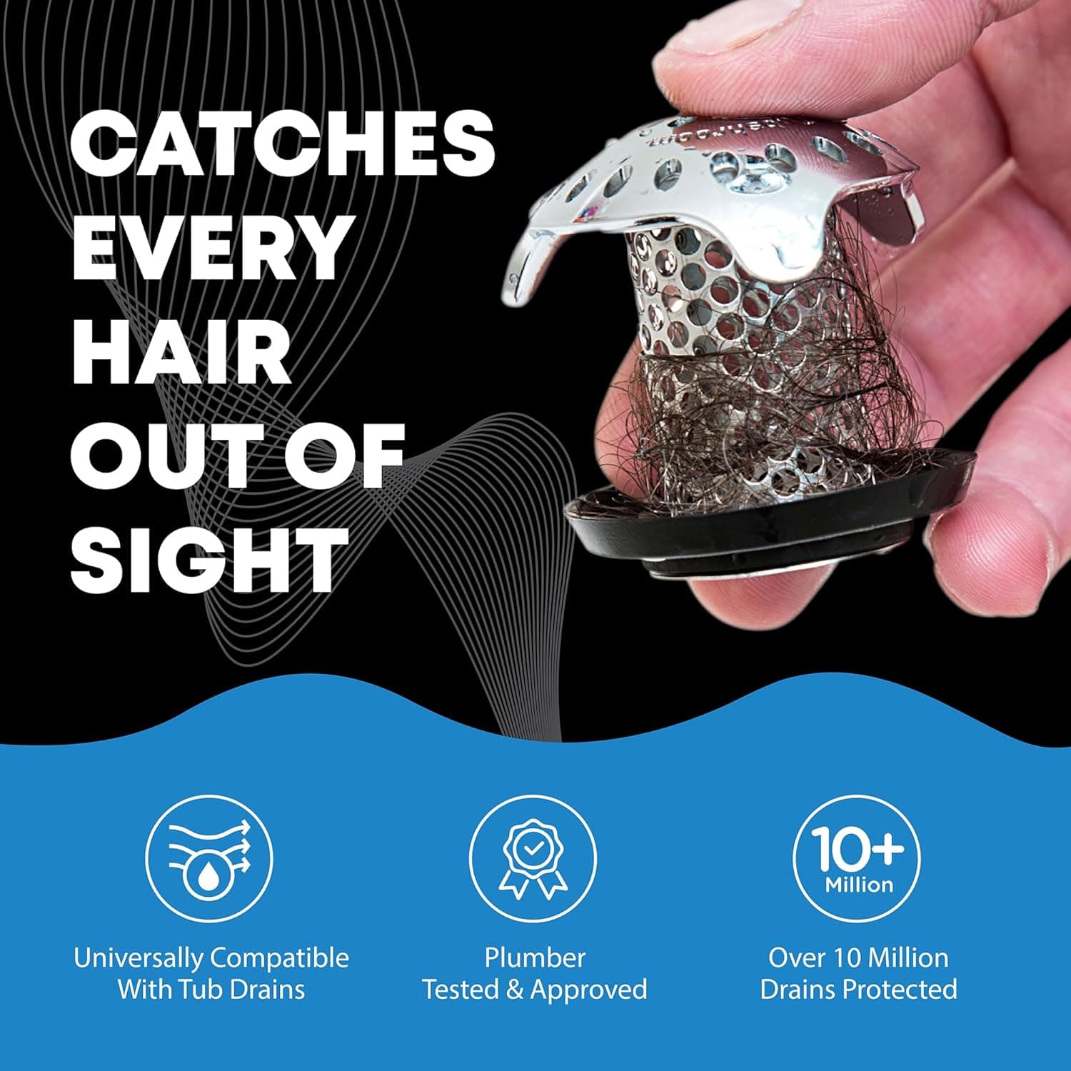 TubShroom Ultra Revolutionary Bath Tub Drain Protector Hair Catcher/Strainer/Snare Stainless Steel, Single Pack Stainless Single - Image 3